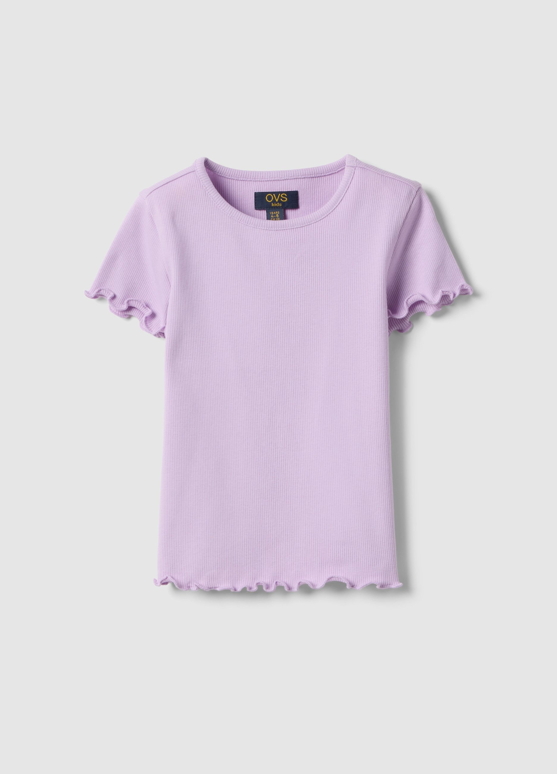OVS KIDS, Camiseta Para Niña De Algodón Elástico Morado Regular Fit, Niña, Lila claro, Talla: 9-10