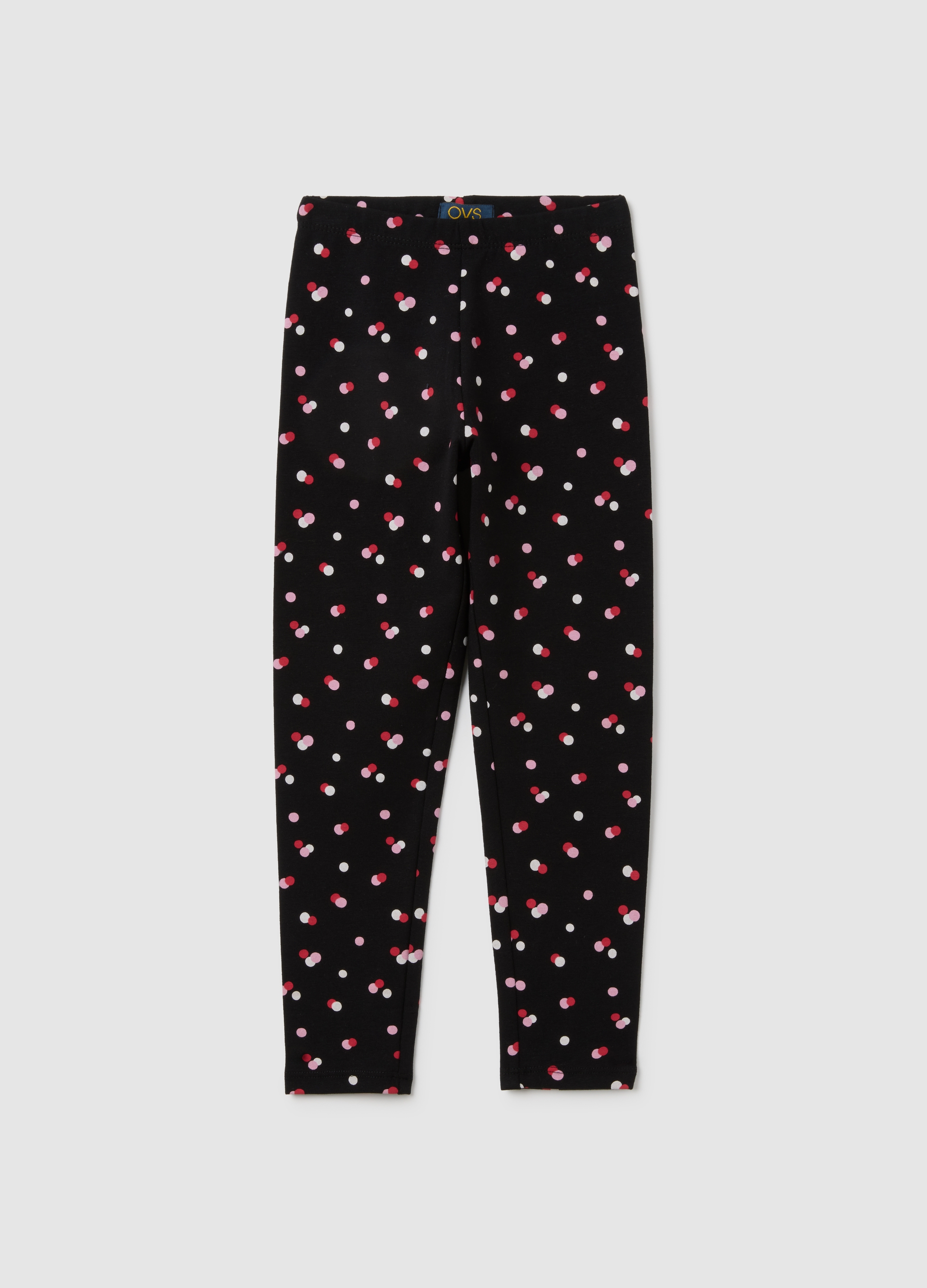 OVS, Mädchen-multicolor-skinny-cotton-leggings, Mädchen, Schwarz/Rot, Größe: 3-4