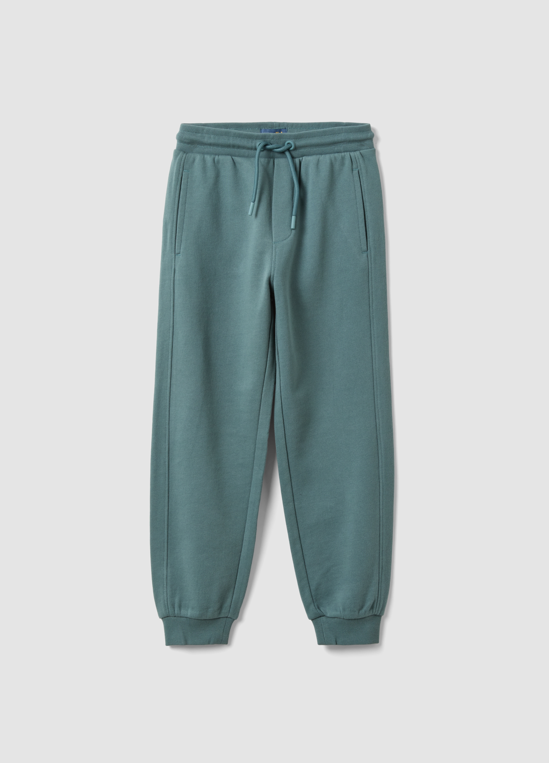 OVS KIDS, Pantaloni Jogger Verde In Puro Cotone Organico Comfort Fit Per Bambino, Verde, Taglia: 4-5