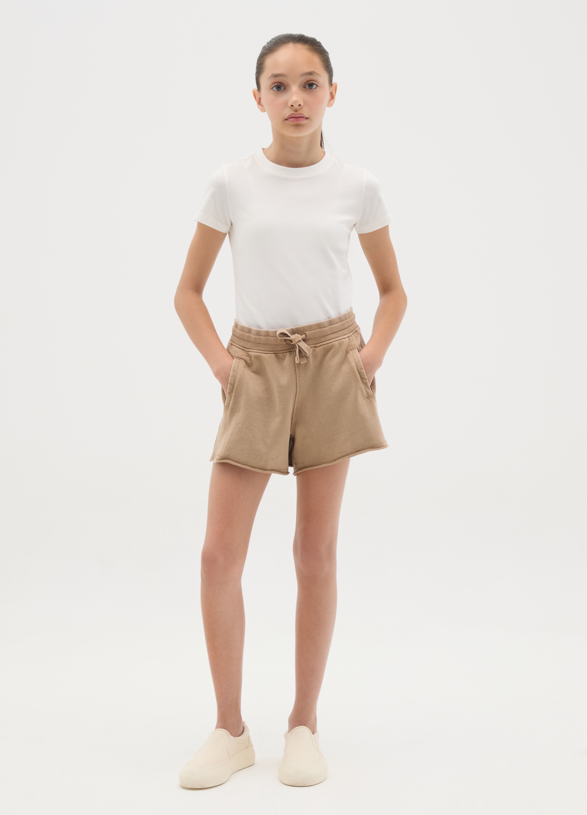OVS, Shorts Da Ragazze In Puro Cotone Marroni Regular Fit, Bambina, Marrone, Taglia: 10-11