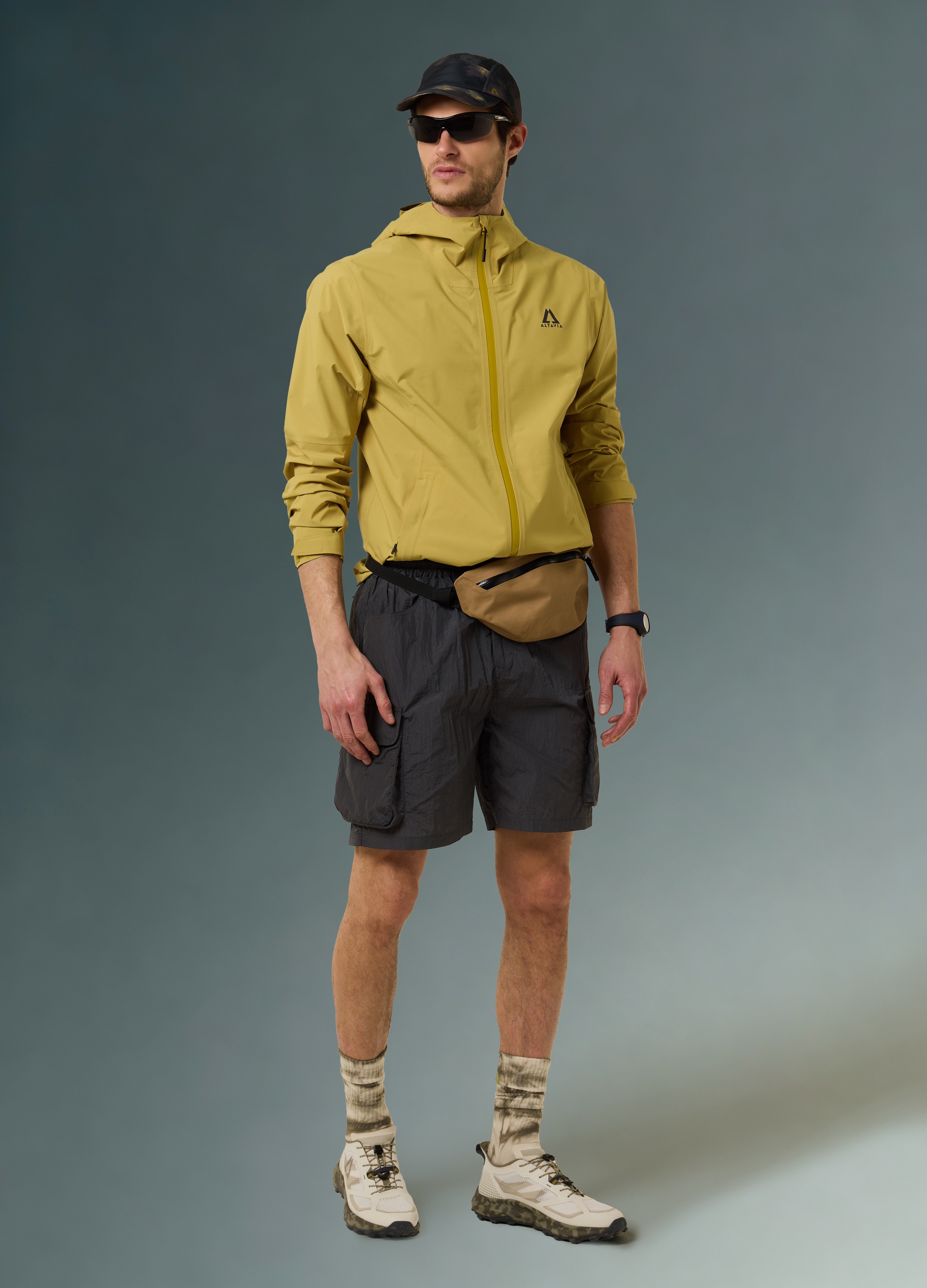 ALTAVIA, Giacca Guscio Antipioggia Altavia With Deborah Compagnoni, Hombre, Amarillo ocre, Talla: XXL