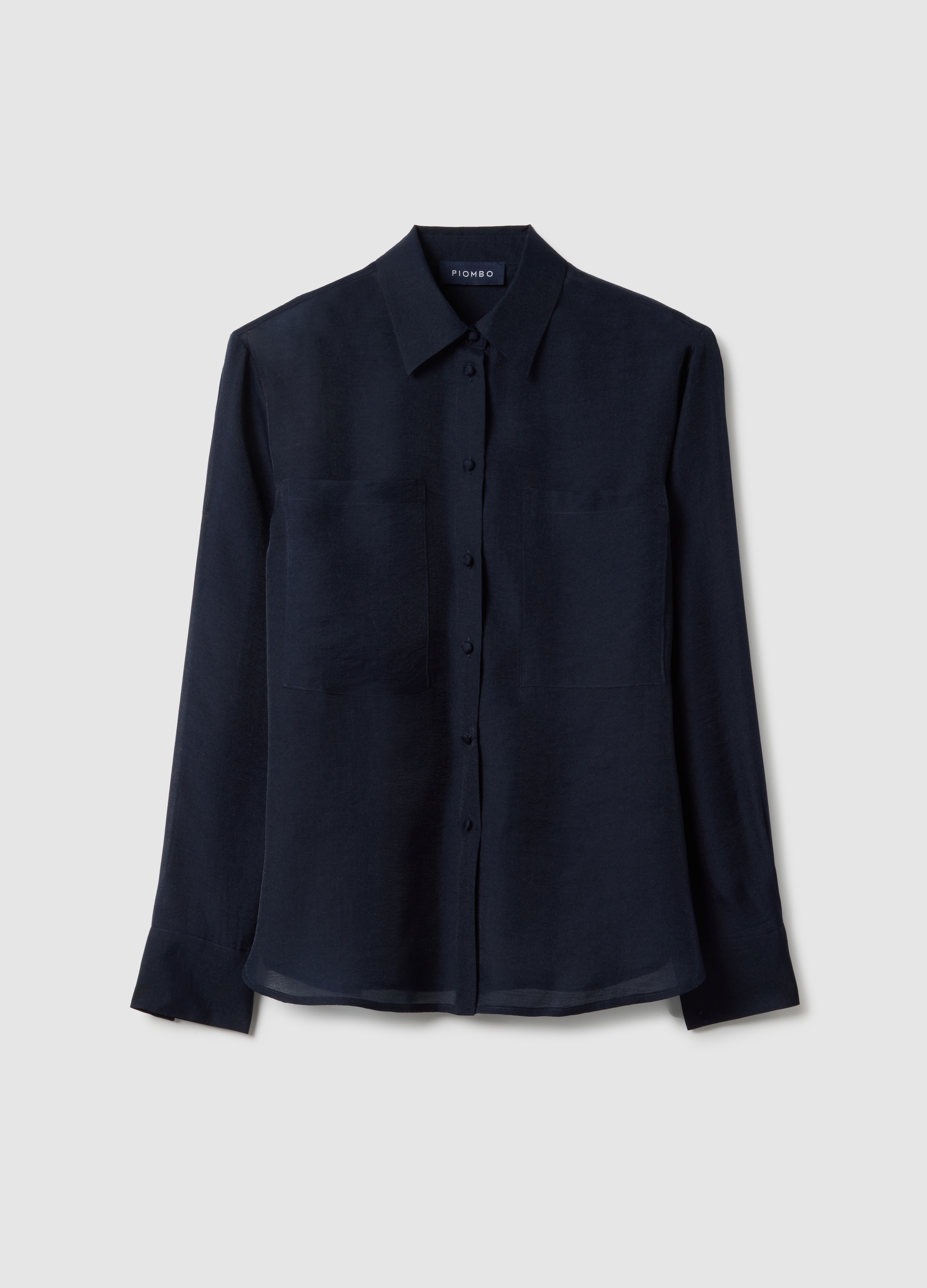 Piombo Contemporary, Camisa Azul De Manga Larga En Lyocell, Ajuste Regular Con Cuello Clásico, Mujer, Blu Bluette, Talla: 38