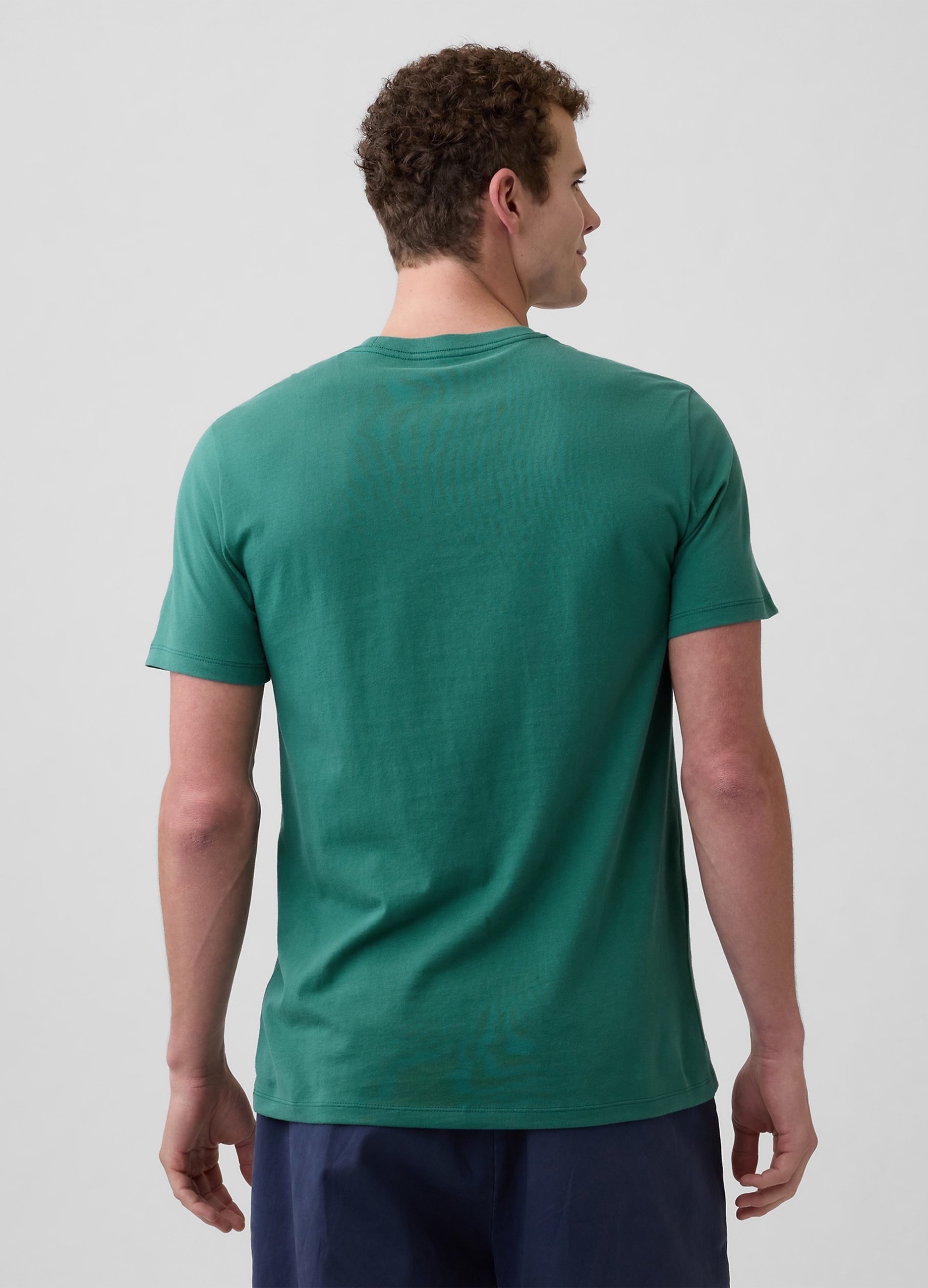 GAP, T-shirt A Maniche Corte In Puro Cotone Con Logo, Uomo, Verde, Taglia: S