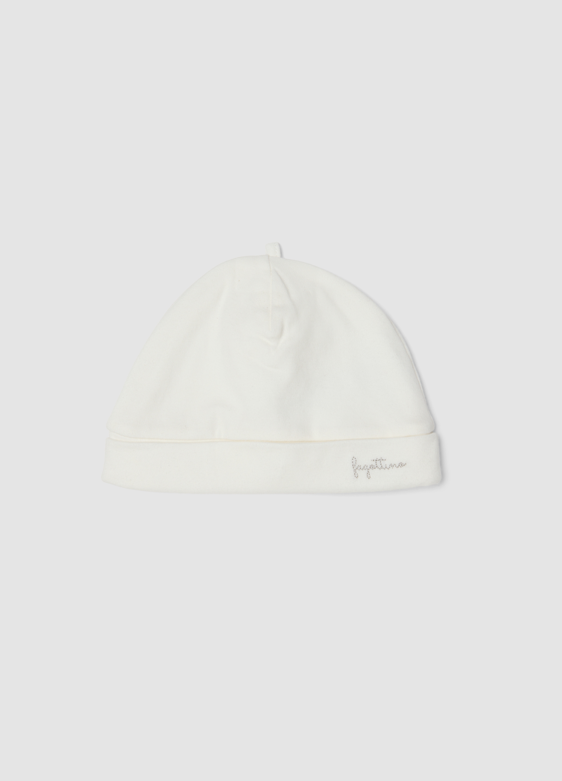 FAGOTTINO, Cappello Bianco In Puro Cotone Organico Per Neonati, Unisex, Bianco, Taglia: ONE SIZE