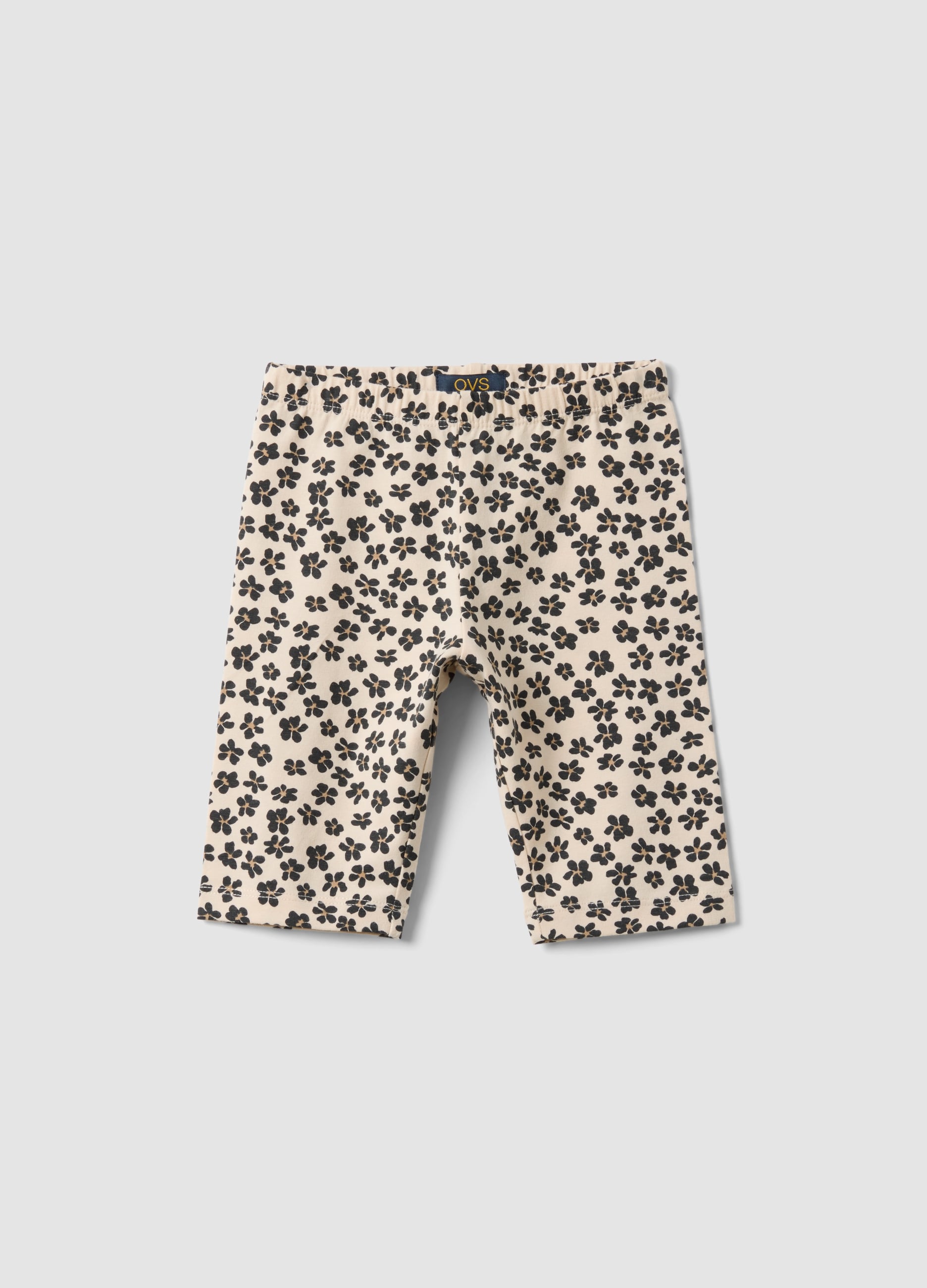 Ovs Kids, Beige Shorts Aus Bio-baumwolle Mit Blumenprint, Mädchen, Beige, Größe, 3-4