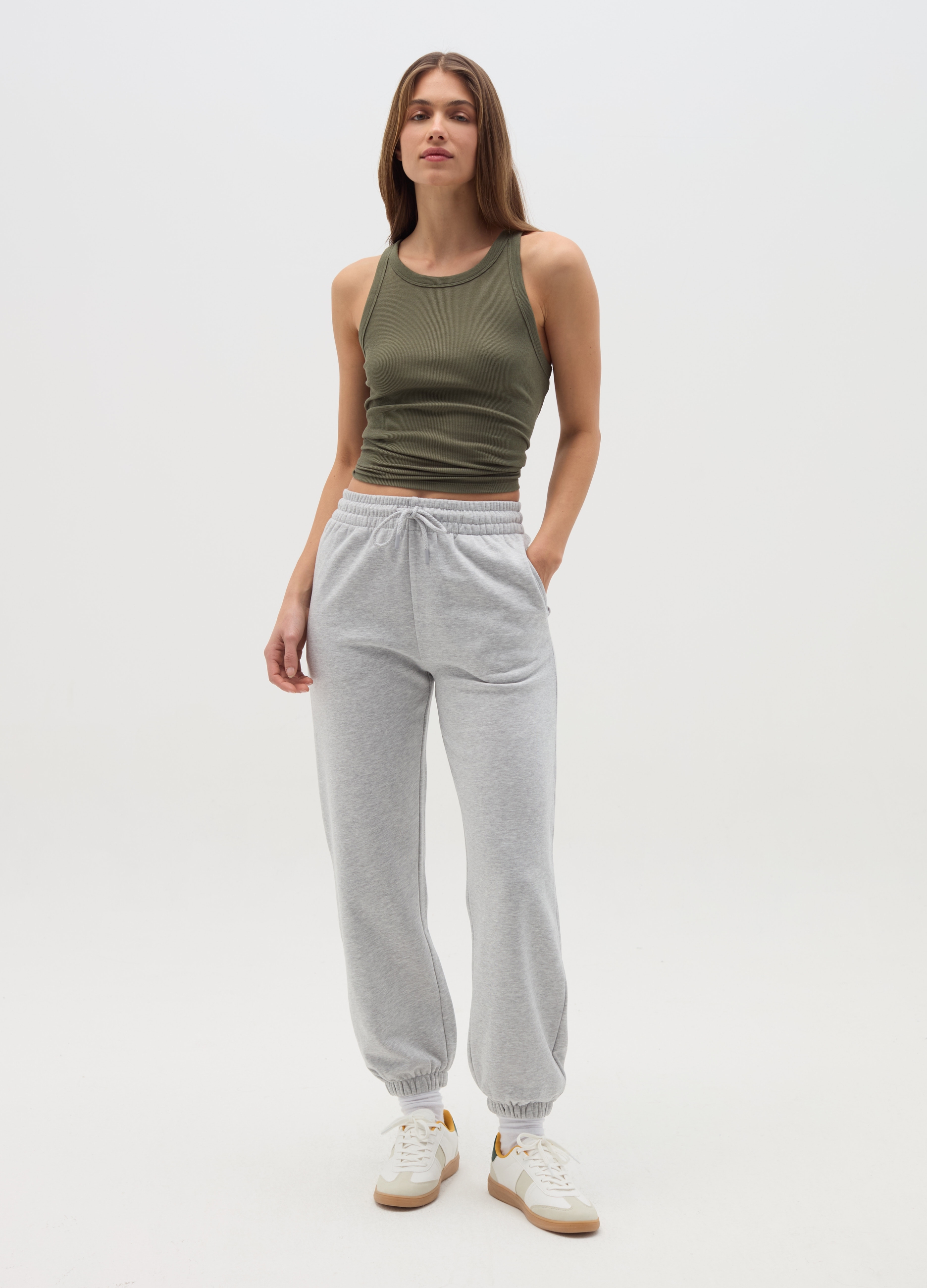 OVS , Tank Top A Costine, Donna, Verde, Taglia: XS