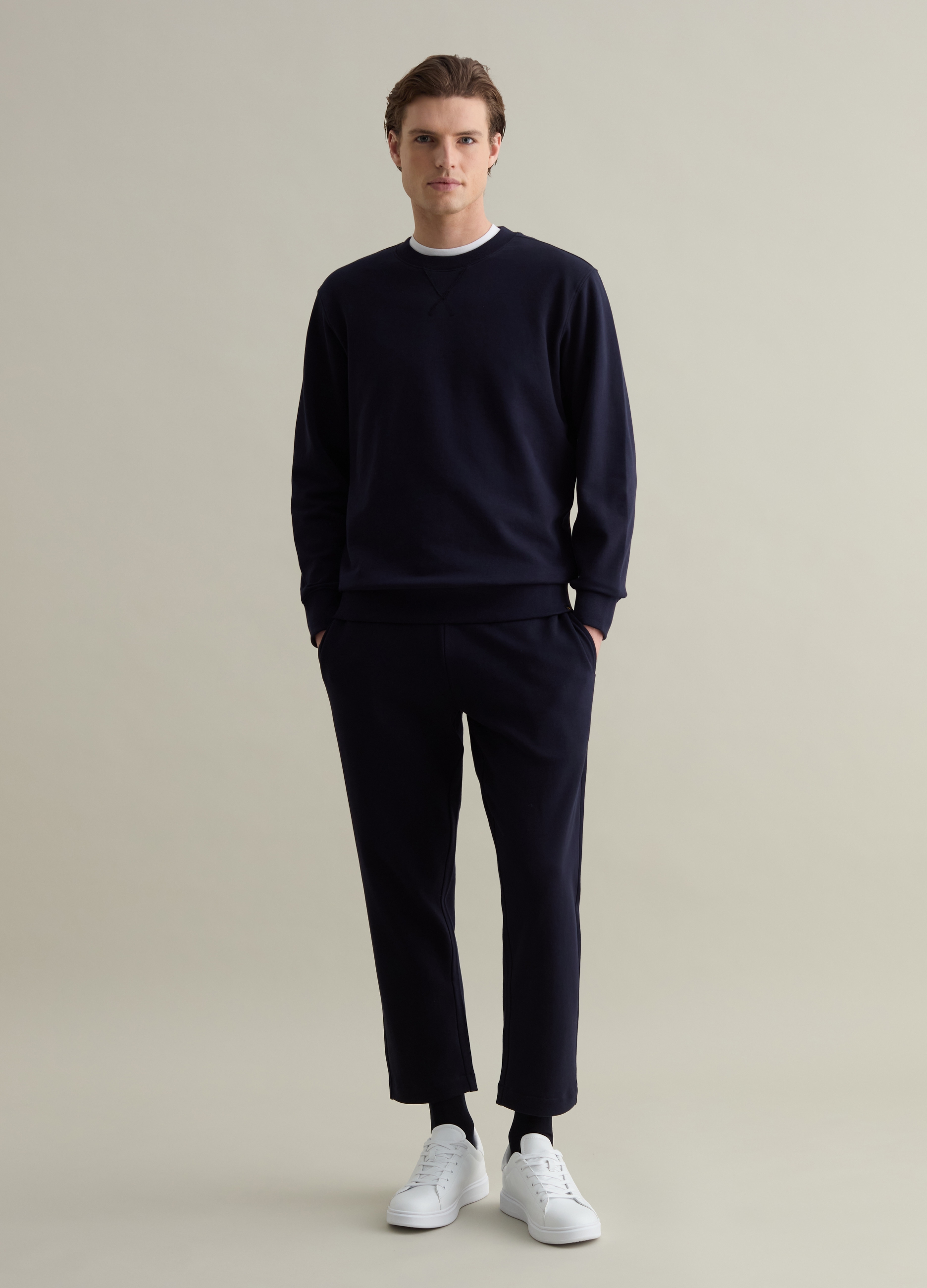 PIOMBO, Joggers De Tejido Rizado Con Cordón, Hombre, Azul Noche, Talla: L