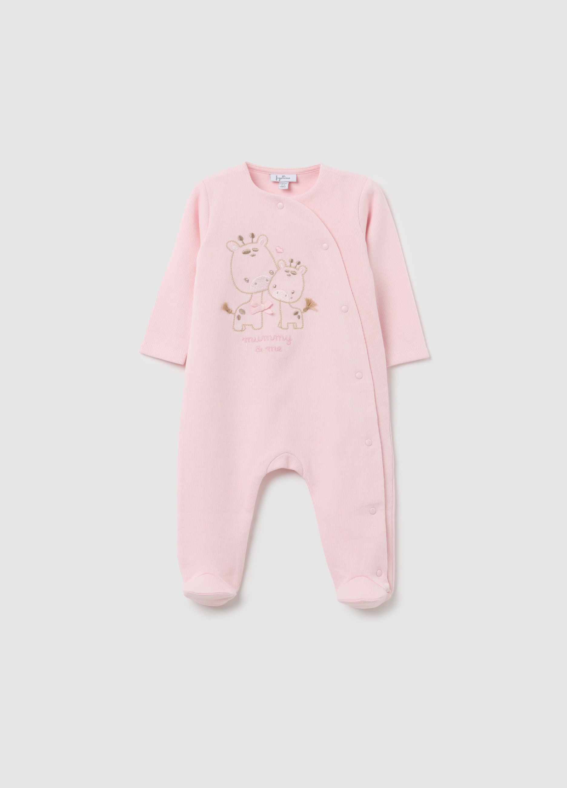FAGOTTINO, Tutina Da Neonato In Puro Cotone Rosa Con Leoni, Unisex, Rosa, Taglia: 0-1