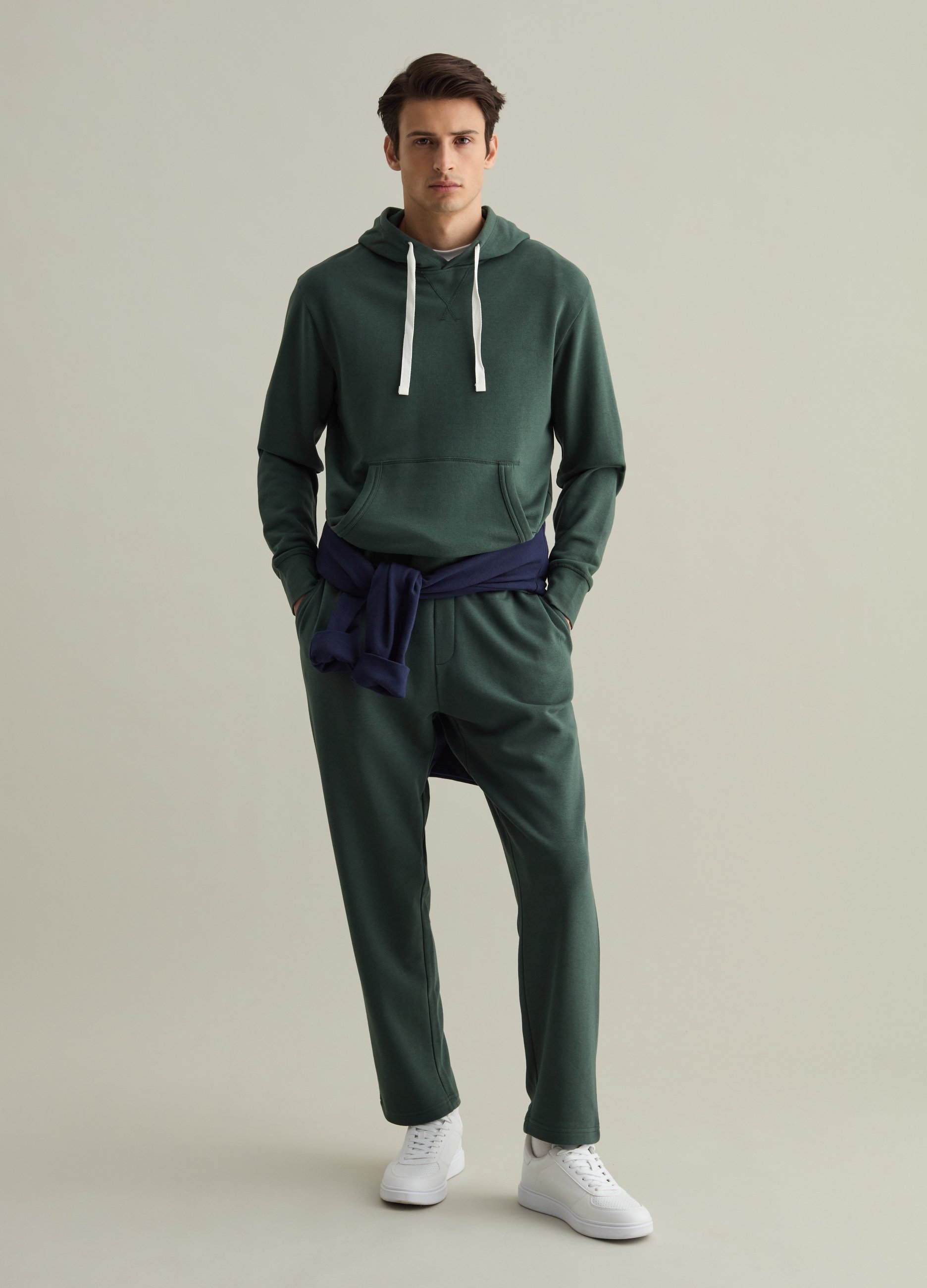 Joggers Con Cordón De Ajuste Y Bolsillos, Hombre, Verde bosque, Talla: M