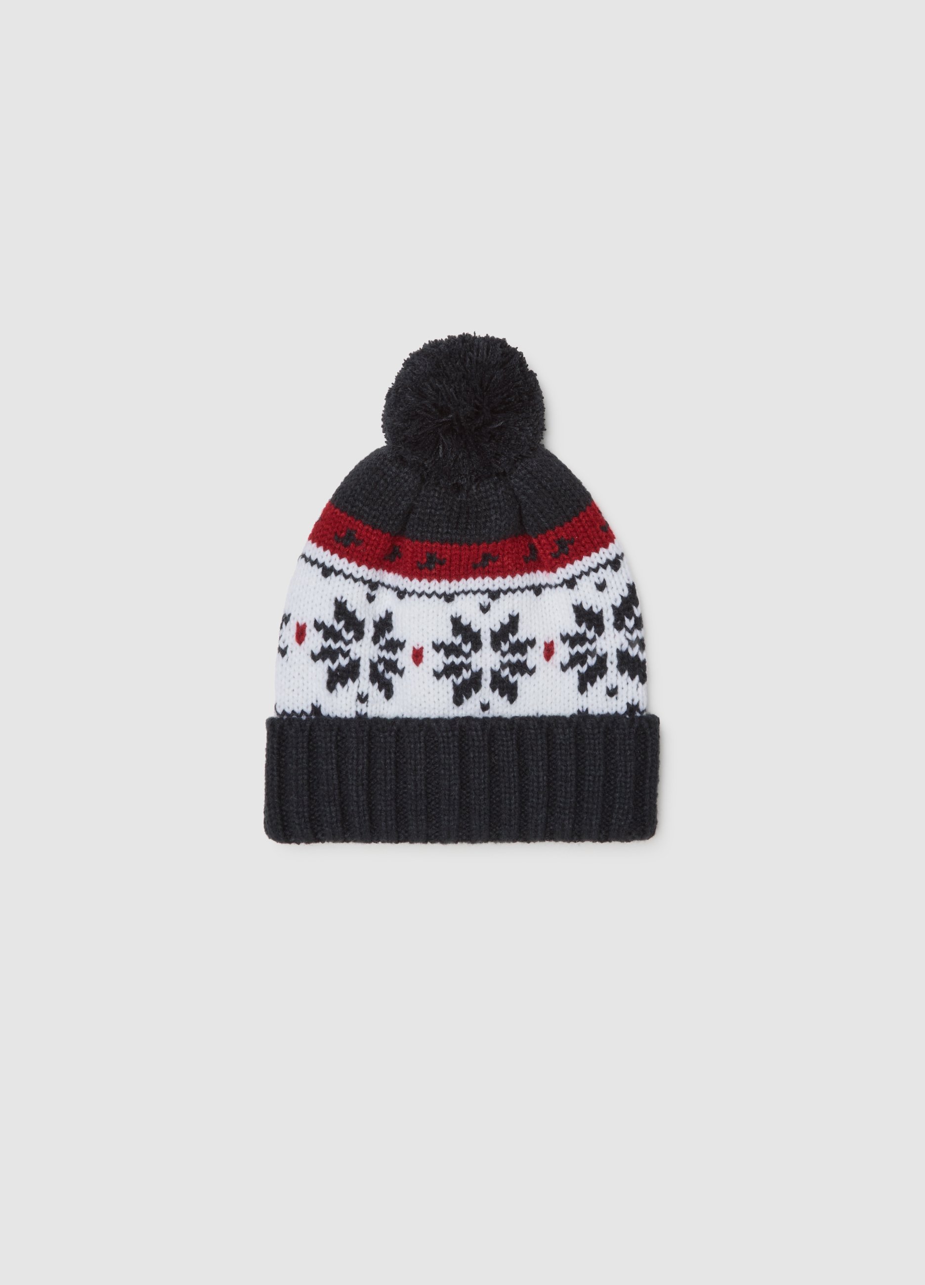 OVS, Berretto Natalizio Multicolor Con Pompon, Uomo, Multicolor, Taglia: ONE SIZE