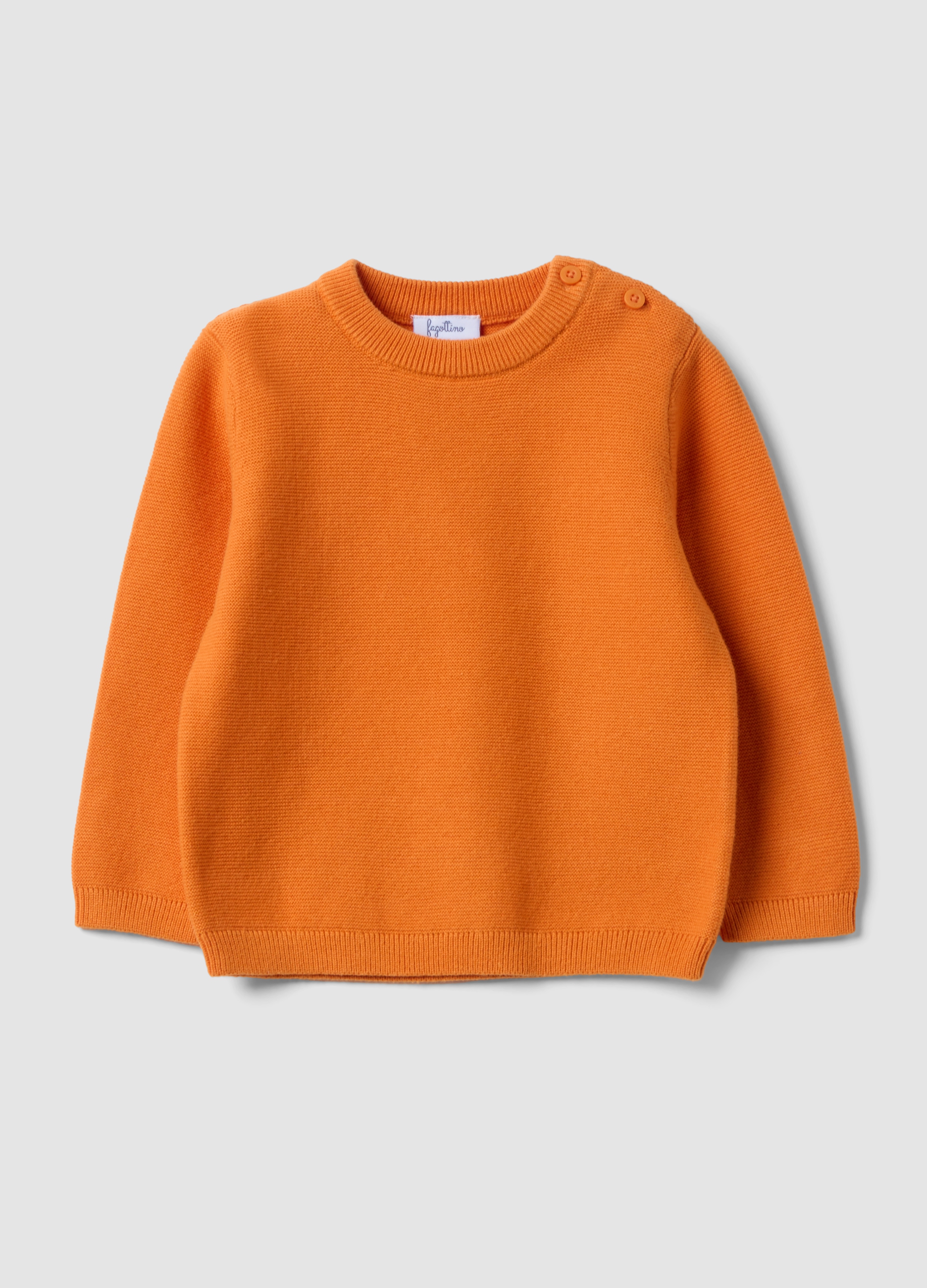 FAGOTTINO, Maglia Arancione In Puro Cotone Con Bottoni Regular Fit Per Bimbo, Bambino, Arancione, Taglia: 9-12