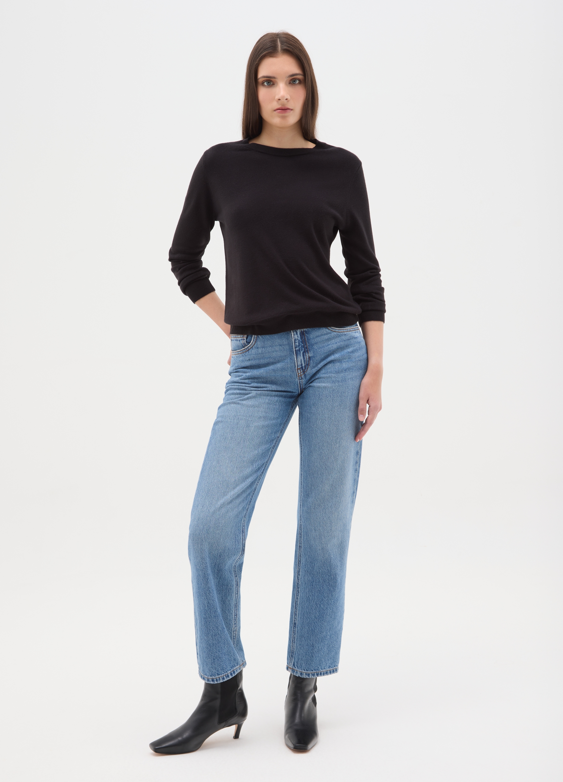 OVS, Maglia A Girocollo Nera Regular Fit, Donna, Nero, Taglia: S