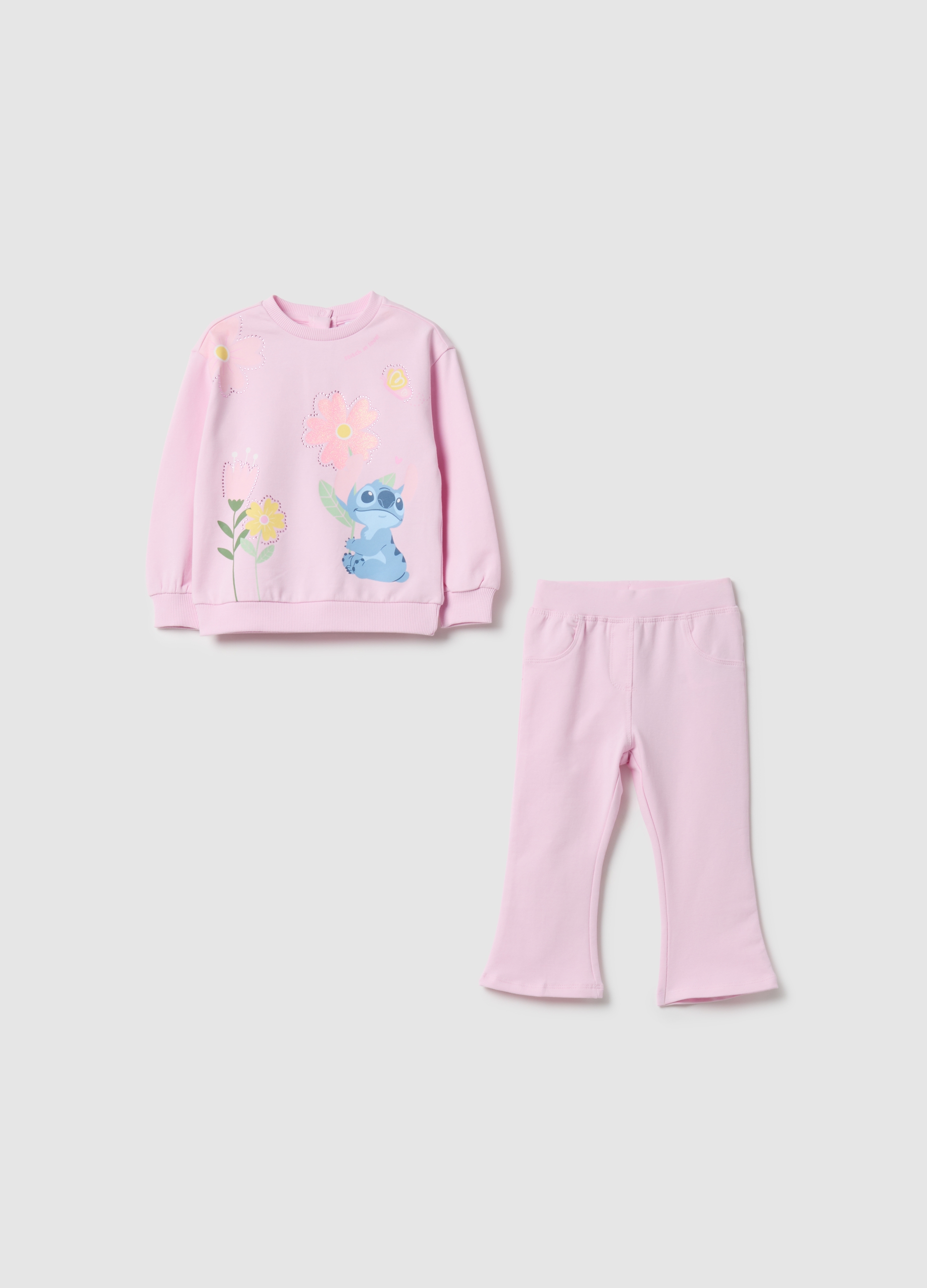 FAGOTTINO, Set Felpa Pantalone Rosa Da Bimba In Cotone Elasticizzato Regular Fit, Bambina, Rosa, Taglia: 9-12