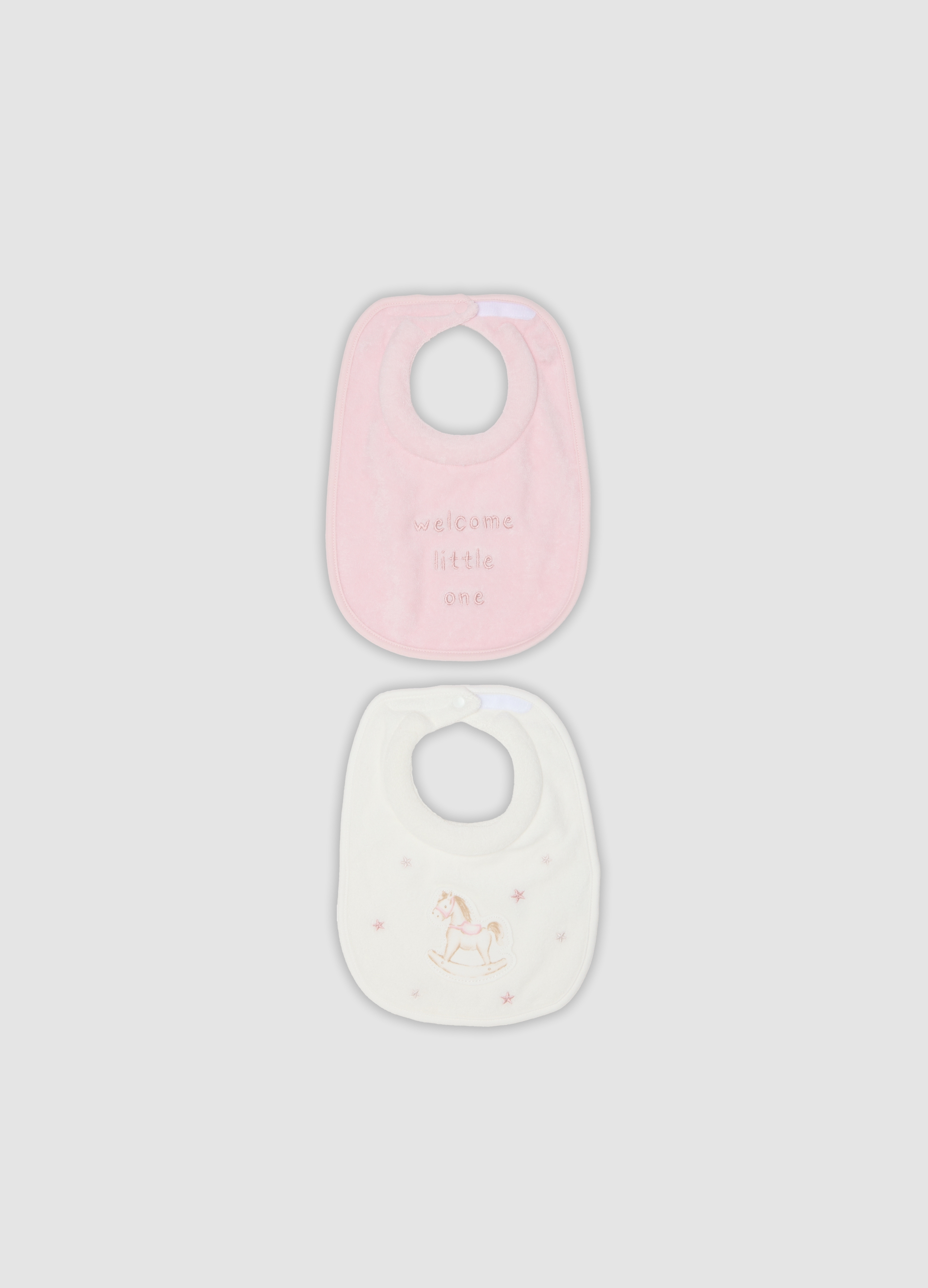 FAGOTTINO, Bipack Di Bavaglini Rosa E Bianchi In Cotone Organico Per Neonato, Multicolor, Taglia: T.U.