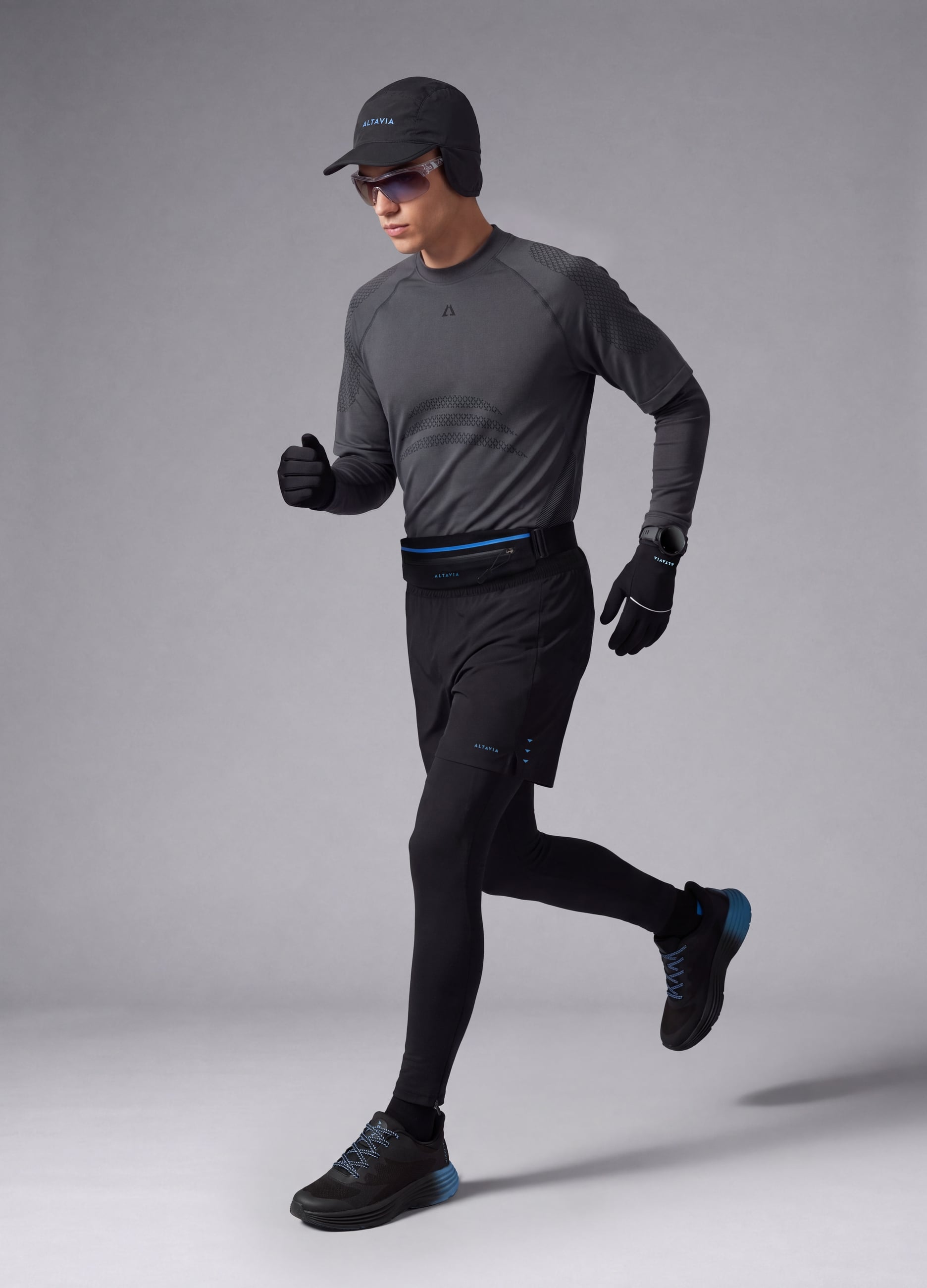 ALTAVIA, Pantaloni Sportivi Neri In Tessuto Elasticizzato, Uomo, Nero, Taglia: S
