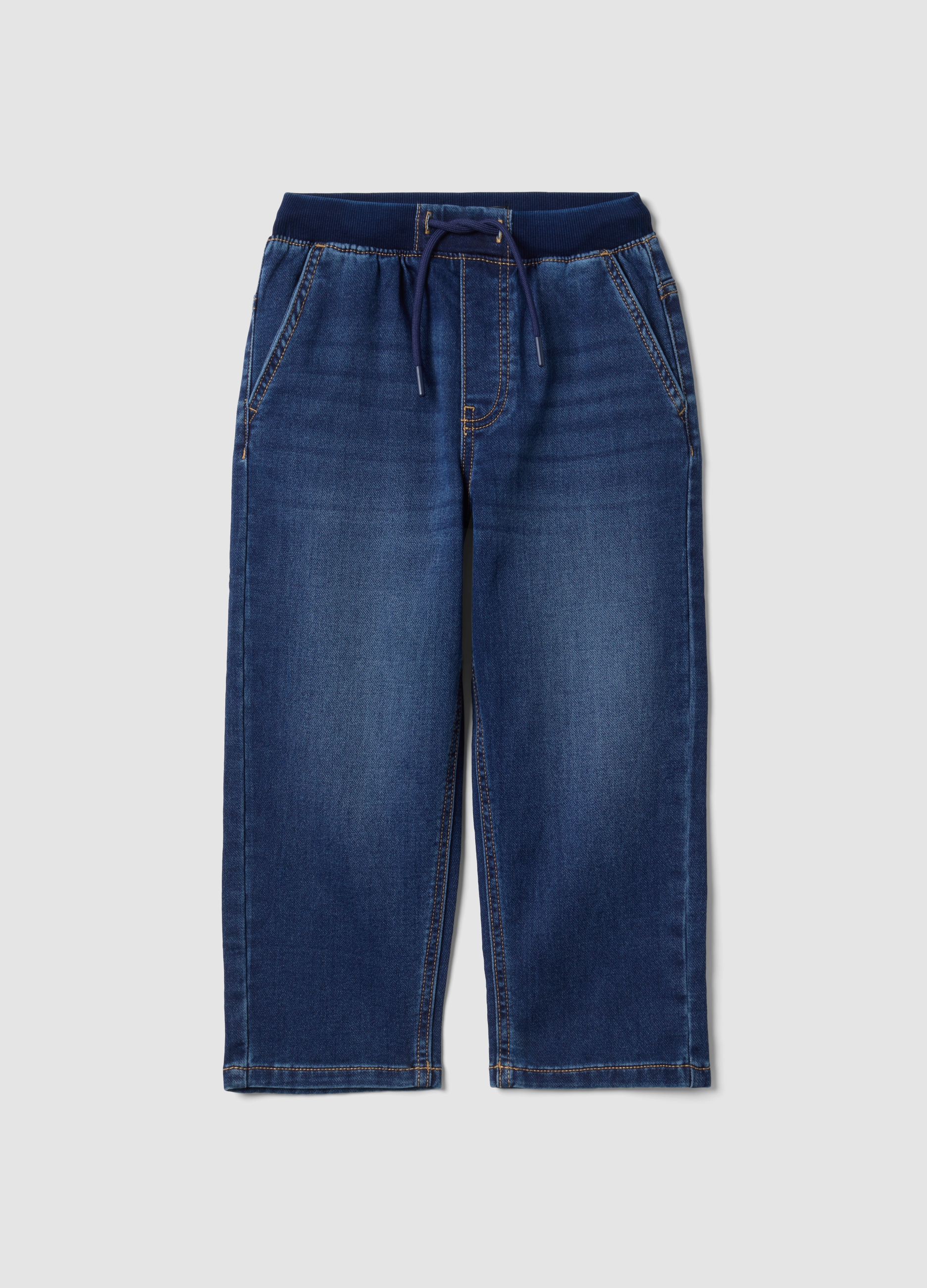 REPUBLIC OF DENIM, Jogger Denim Blu In Cotone Elasticizzato Con Vita Elasticizzata Per Bambino, Blu, Taglia: 3-4
