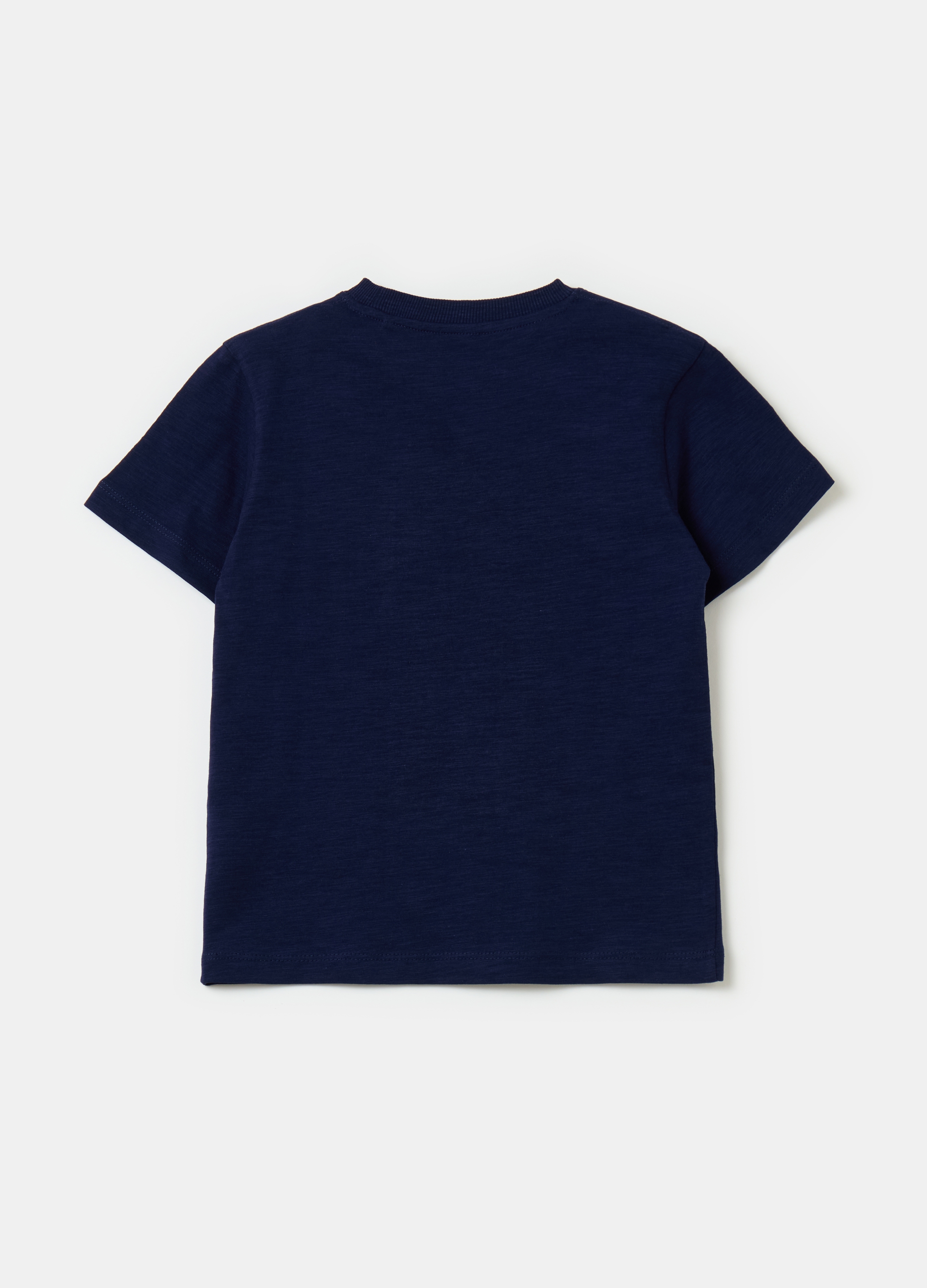 OVS, T-shirt In Cotone Con Tasca, Bambino, Blu, Taglia: 7-8