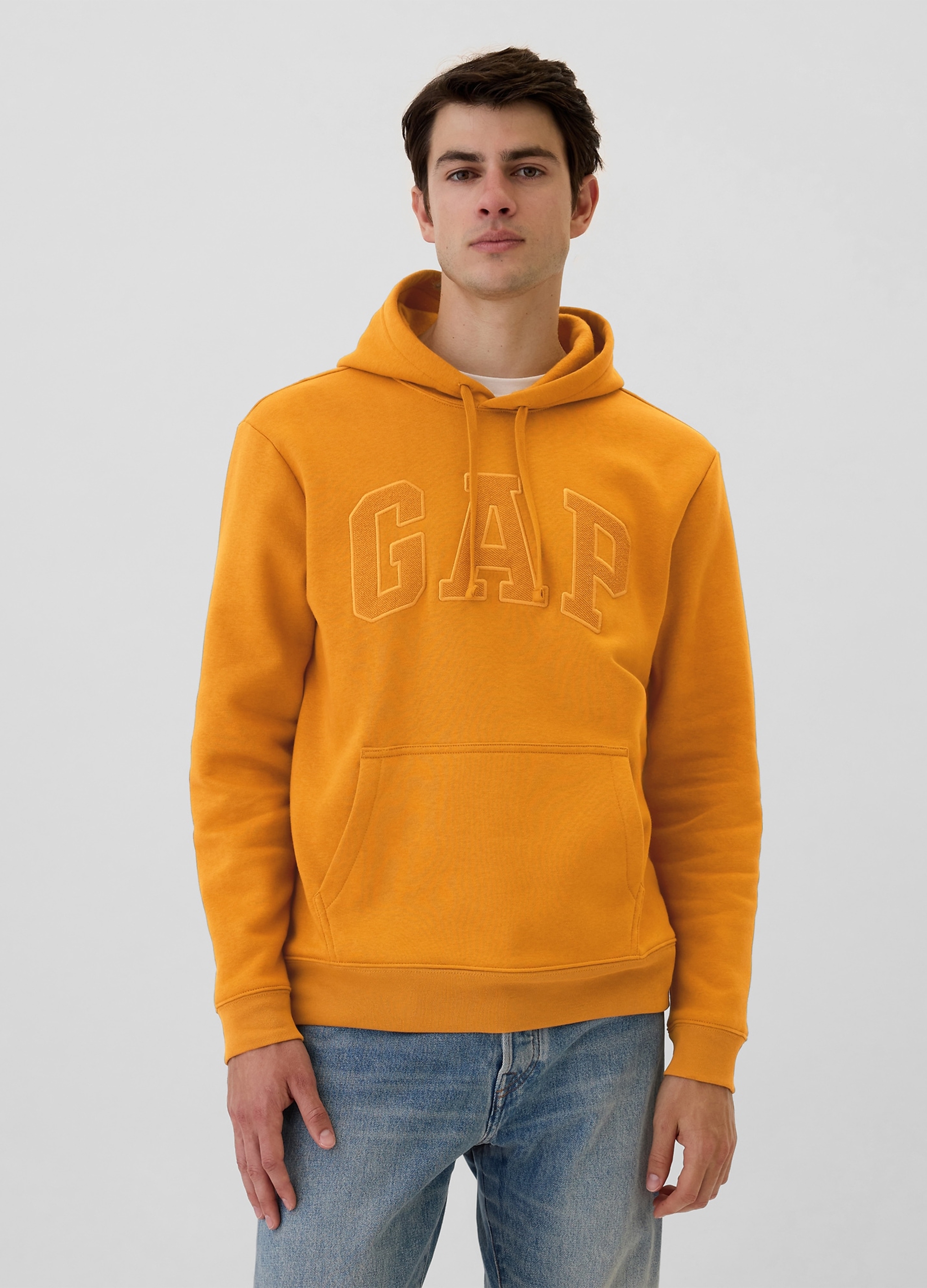 GAP, Felpa Con Cappuccio Ricamo Logo, Uomo, Arancione, Taglia: S