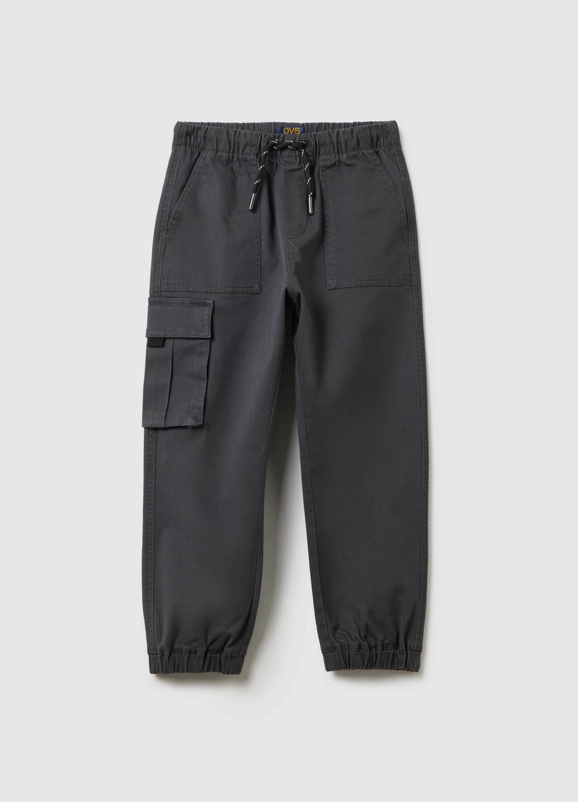 OVS KIDS, Pantaloni Da Bambino In Cotone Grigio Regular Fit, Grigio, Taglia: 5-6