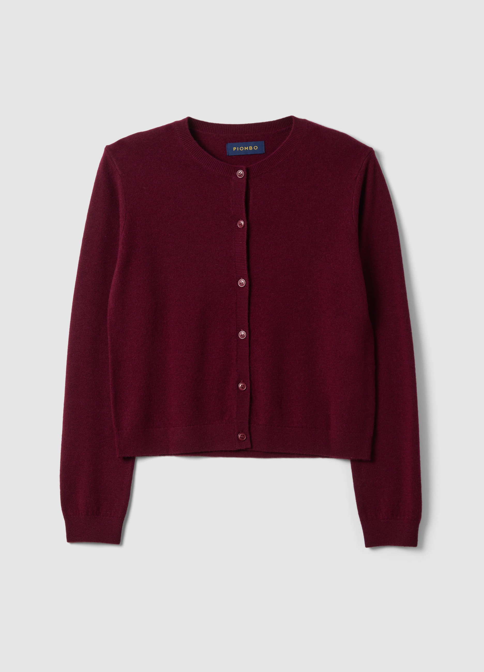 PIOMBO, Cardigan Rosso In Pura Lana Con Girocollo, Donna, Rosso, Taglia: S