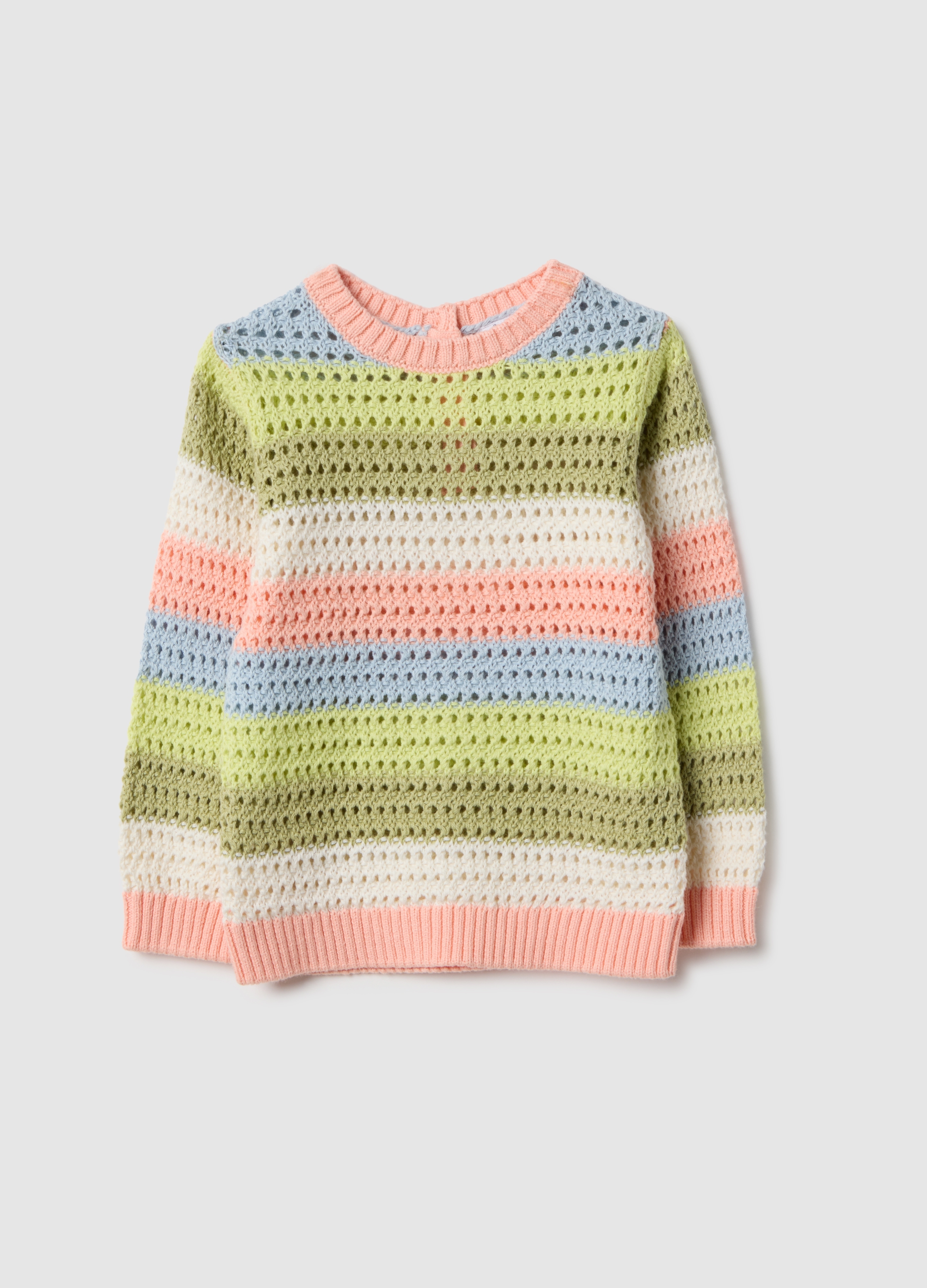 FAGOTTINO, Maglione Multicolor In Puro Cotone Traforato Da Bimba, Niña, Multicolor, Talla: 18-24