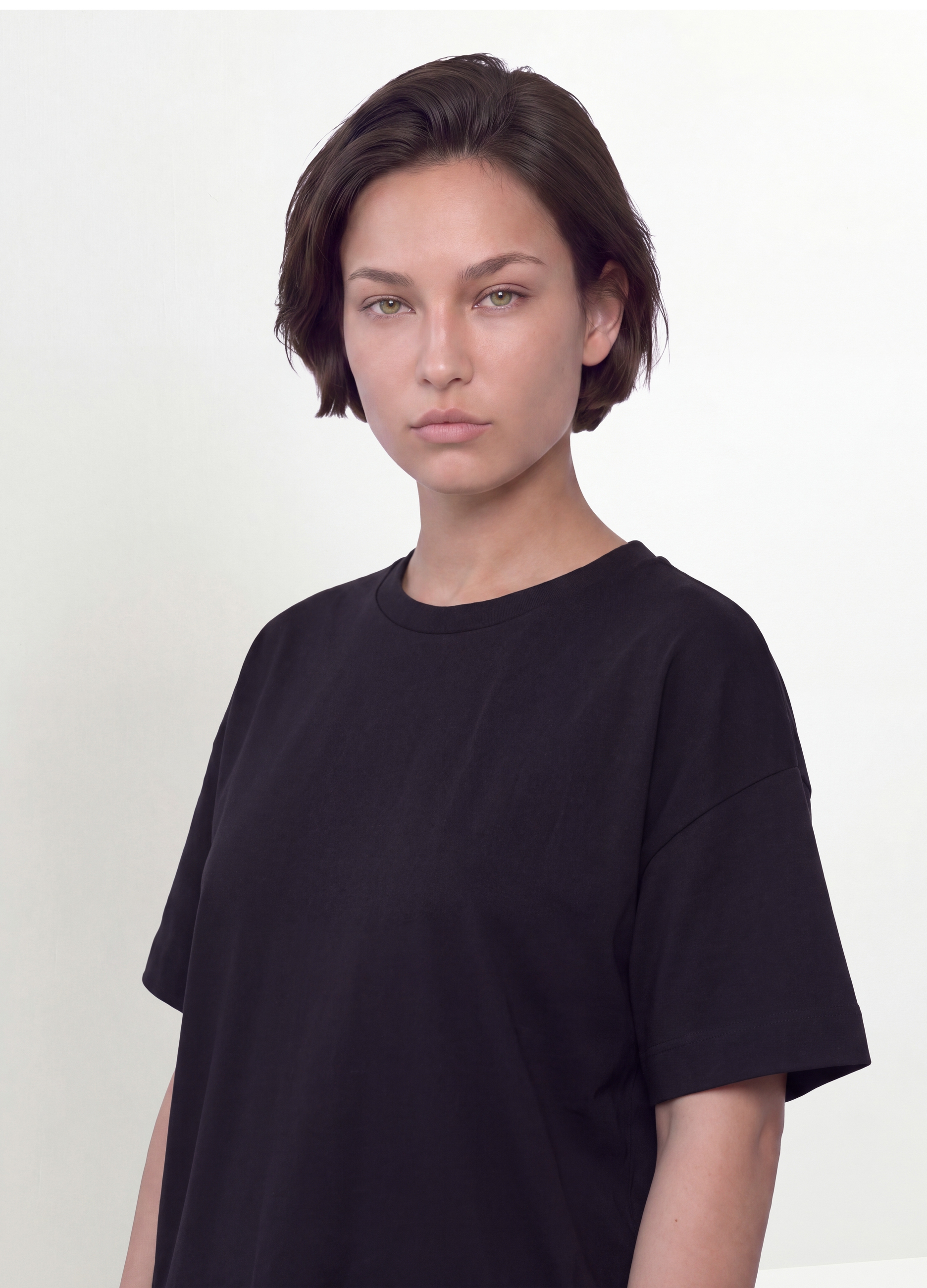 MYA, T-shirt Girocollo Nera In Misto Cotone E Modal Elasticizzato Regular Fit, Donna, Nero, Taglia: M