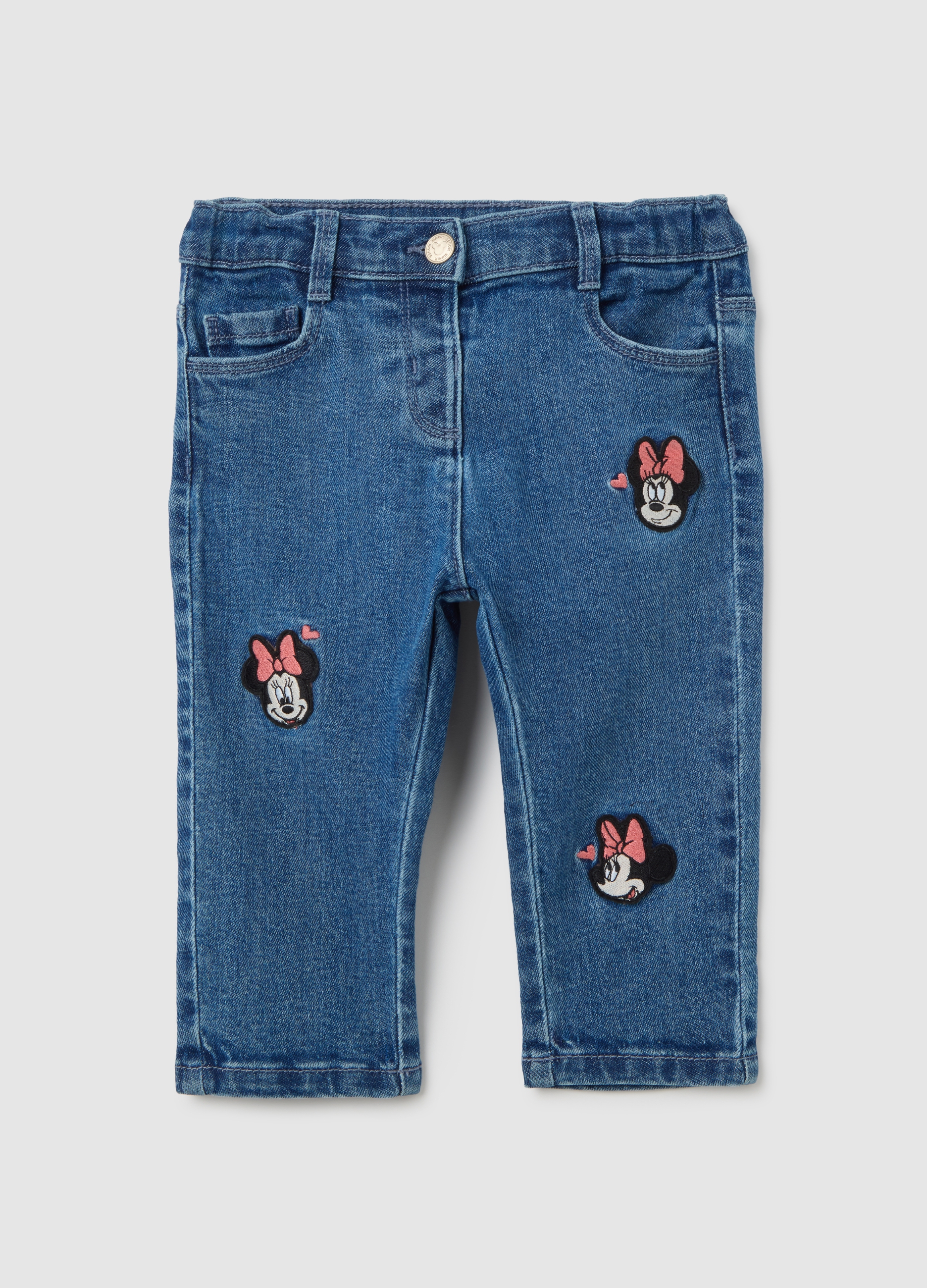 Pantaloni Denim Elasticizzati Con Minnie, Niña, Azul, Talla: 30-36