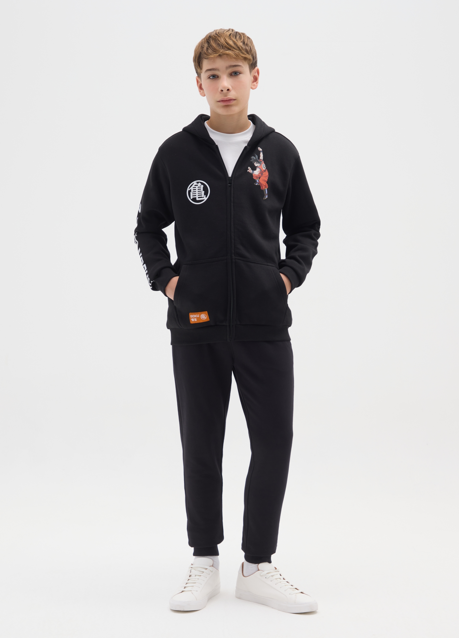 OVS KIDS, Pantaloni Jogger Neri Da Ragazzo In Puro Cotone Regular Fit, Bambino, Nero, Taglia: 10-11