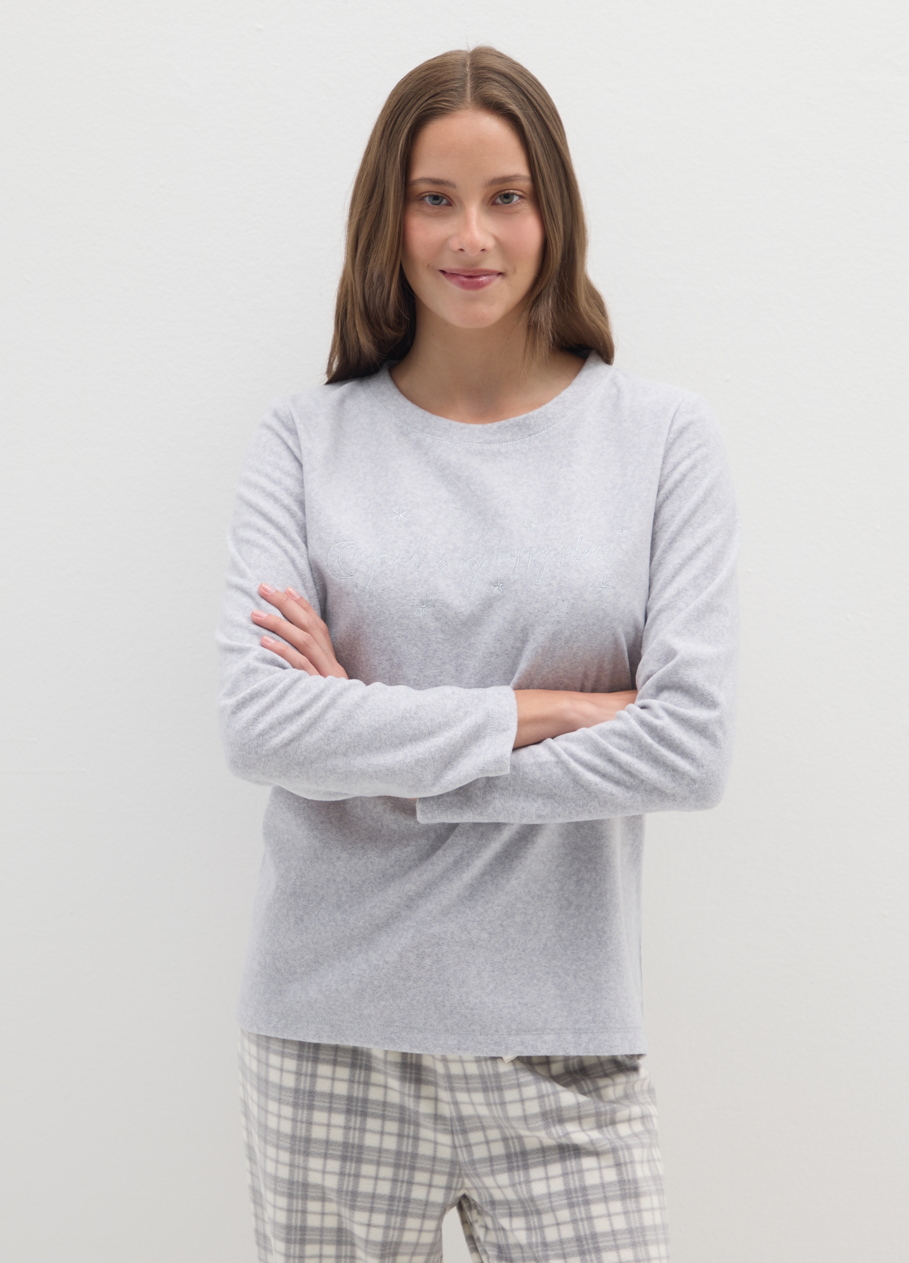 OVS, Maglia Pigiama Grigia Regular Fit, Donna, Grigio, Taglia: S