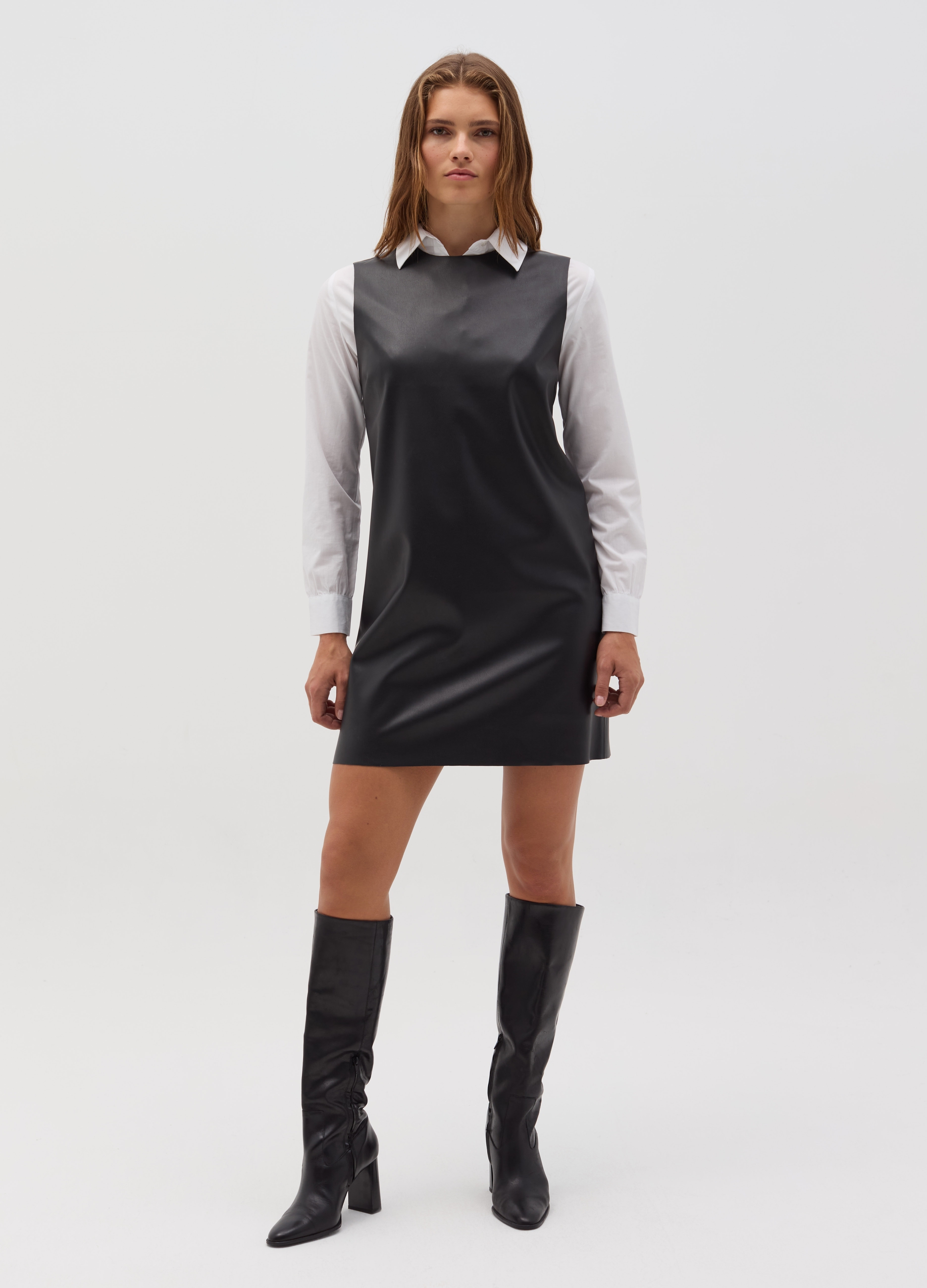 OVS, Vestito Corto Smanicato Effetto Lucido, Donna, Rosso, Taglia: L