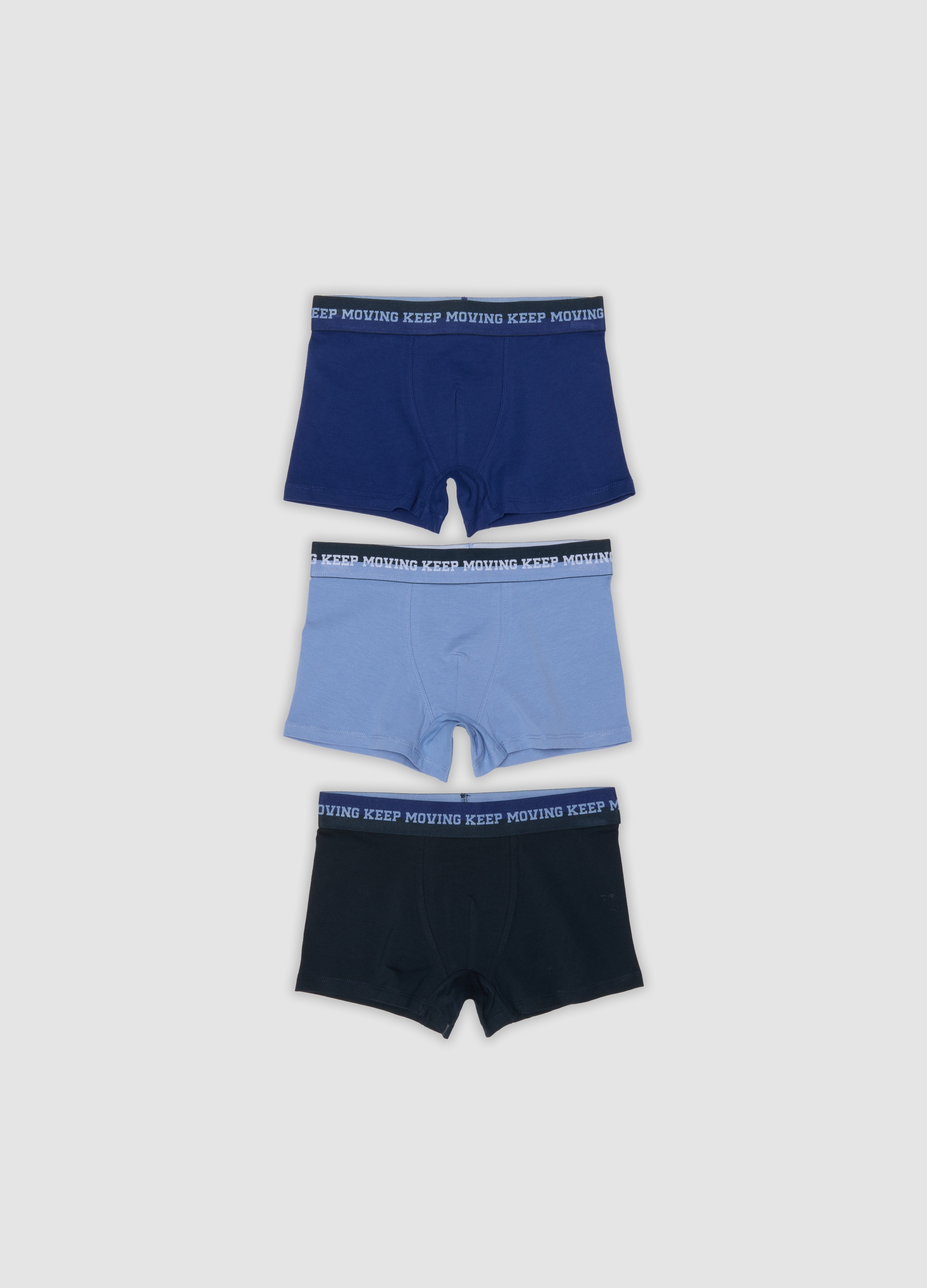 OVS KIDS, Tripack Di Boxer Blu In Cotone Organico Elasticizzato Per Bambino, Blu, Taglia: 12-13