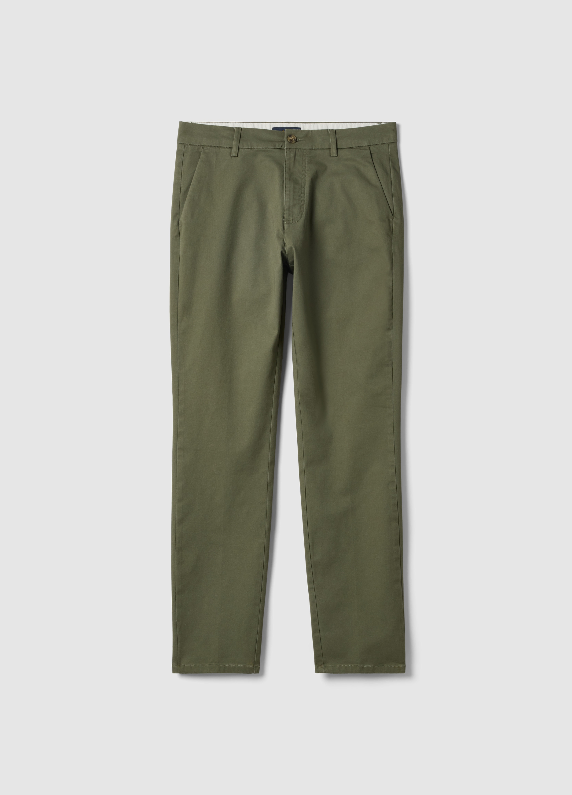 PIOMBO, Chinos Verdes De Algodón Elástico Slim Fit, Hombre, Verde oscuro, Talla: 52