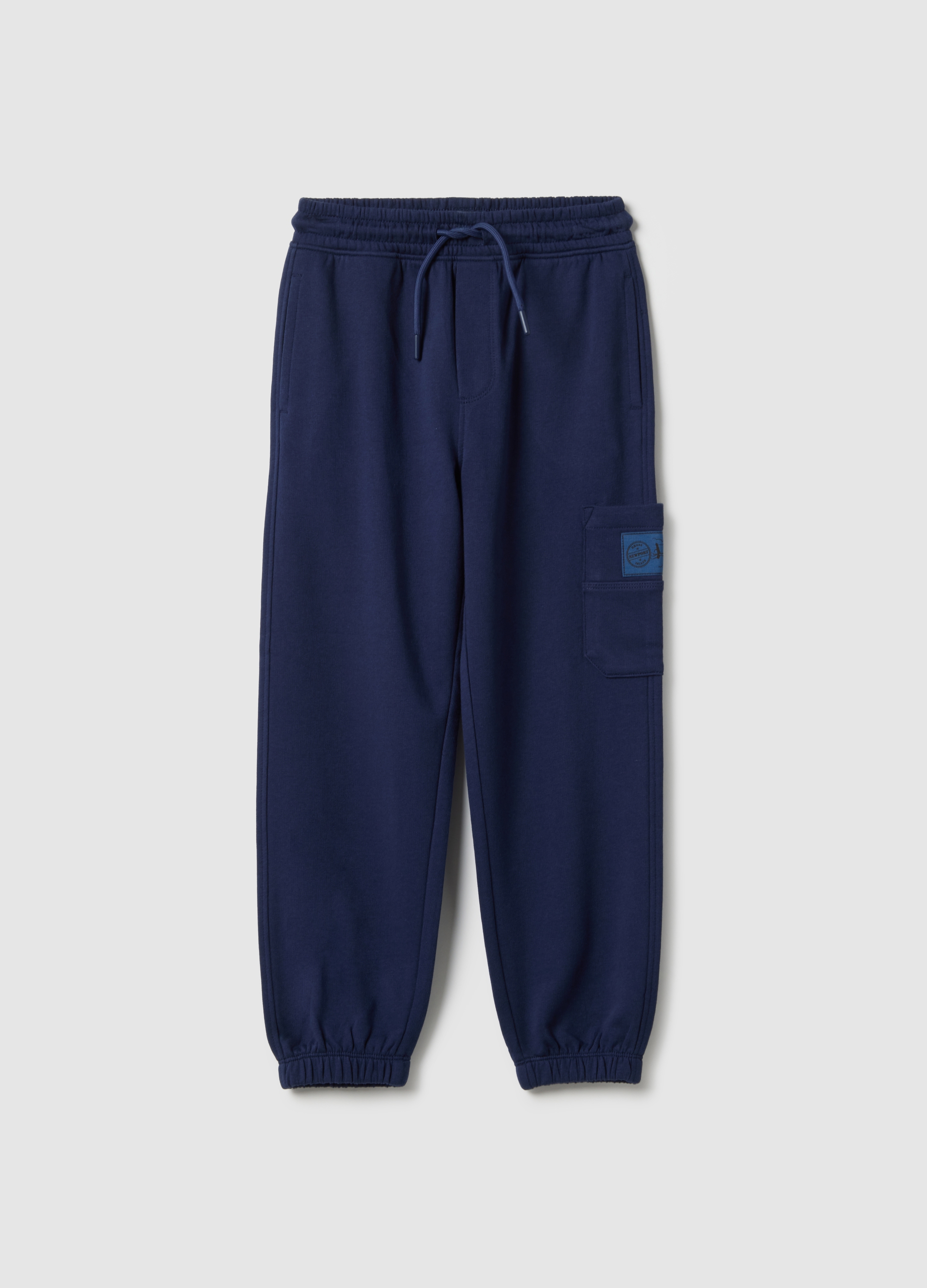 OVS KIDS, Pantaloni Jogger Blu Da Bambino In Puro Cotone Regular Fit, Blu, Taglia: 3-4