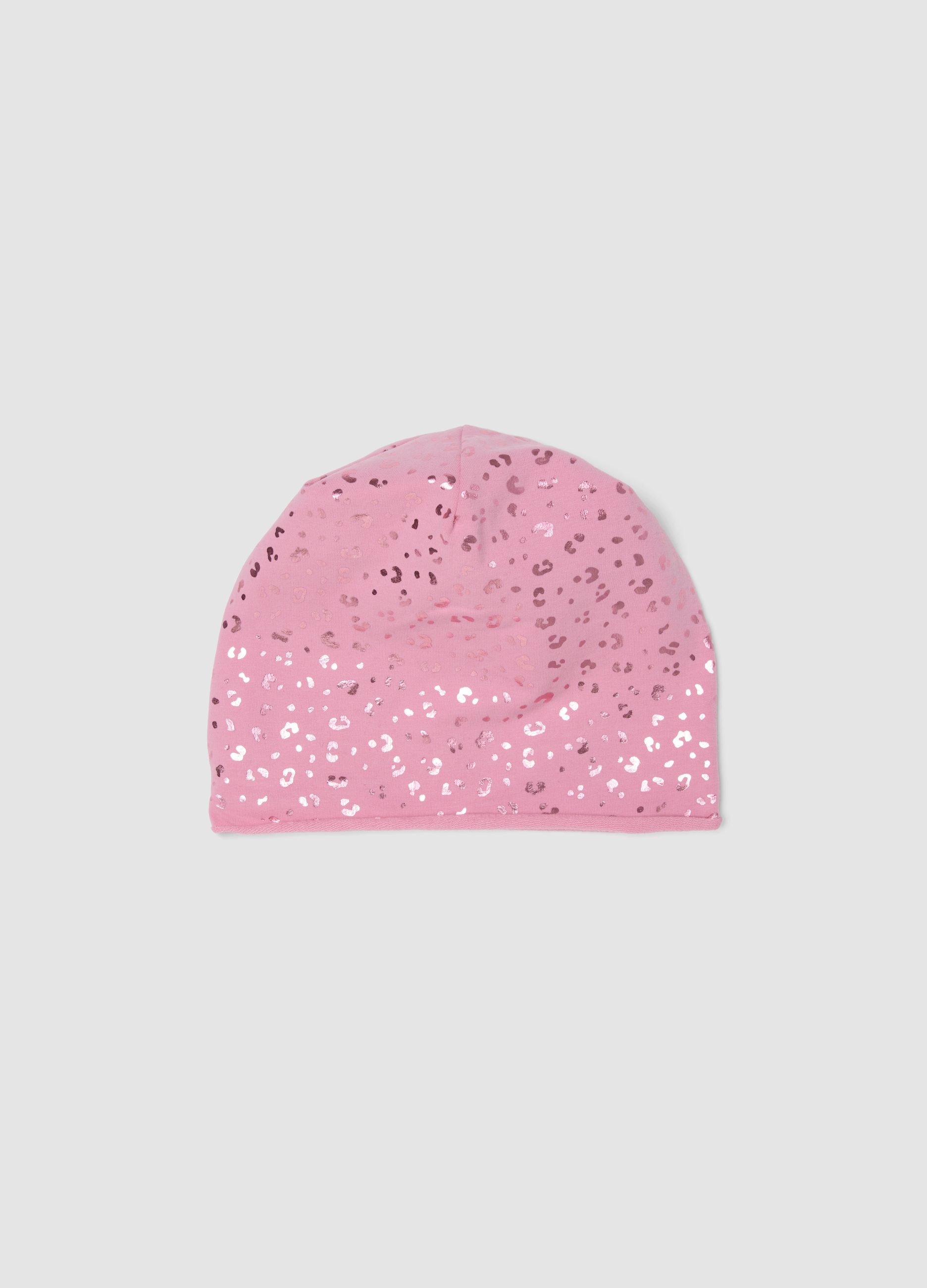 OVS KIDS, Cappello Rosa In Cotone Elasticizzato Con Stampa Animalier Lucida Per Bambina, Rosa, Taglia: 54