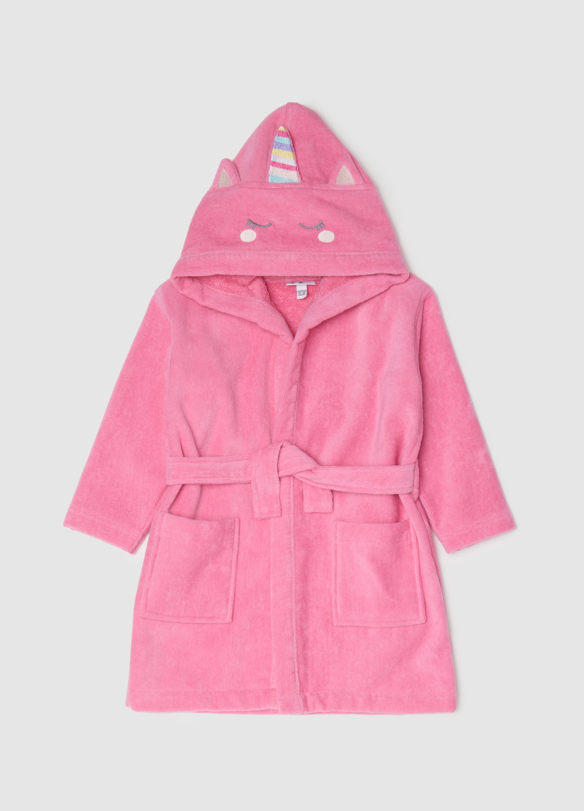 Albornoz Rosa De Algodón Para Niña, Niña, Rosa Claro, Talla: 24-30