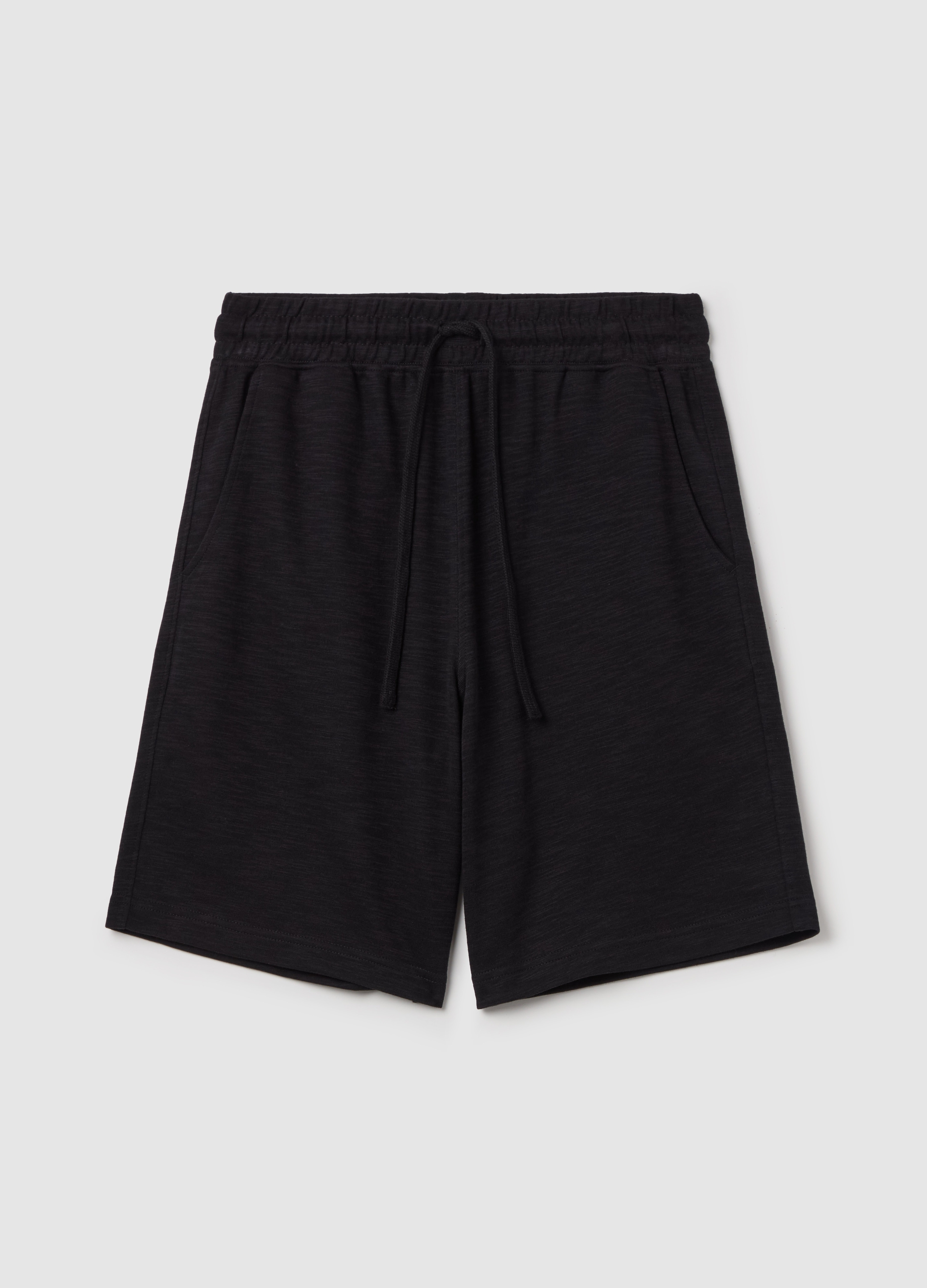 OVS , Shorts Pigiama In Jersey Slub Con Coulisse, Uomo, Nero, Taglia: S