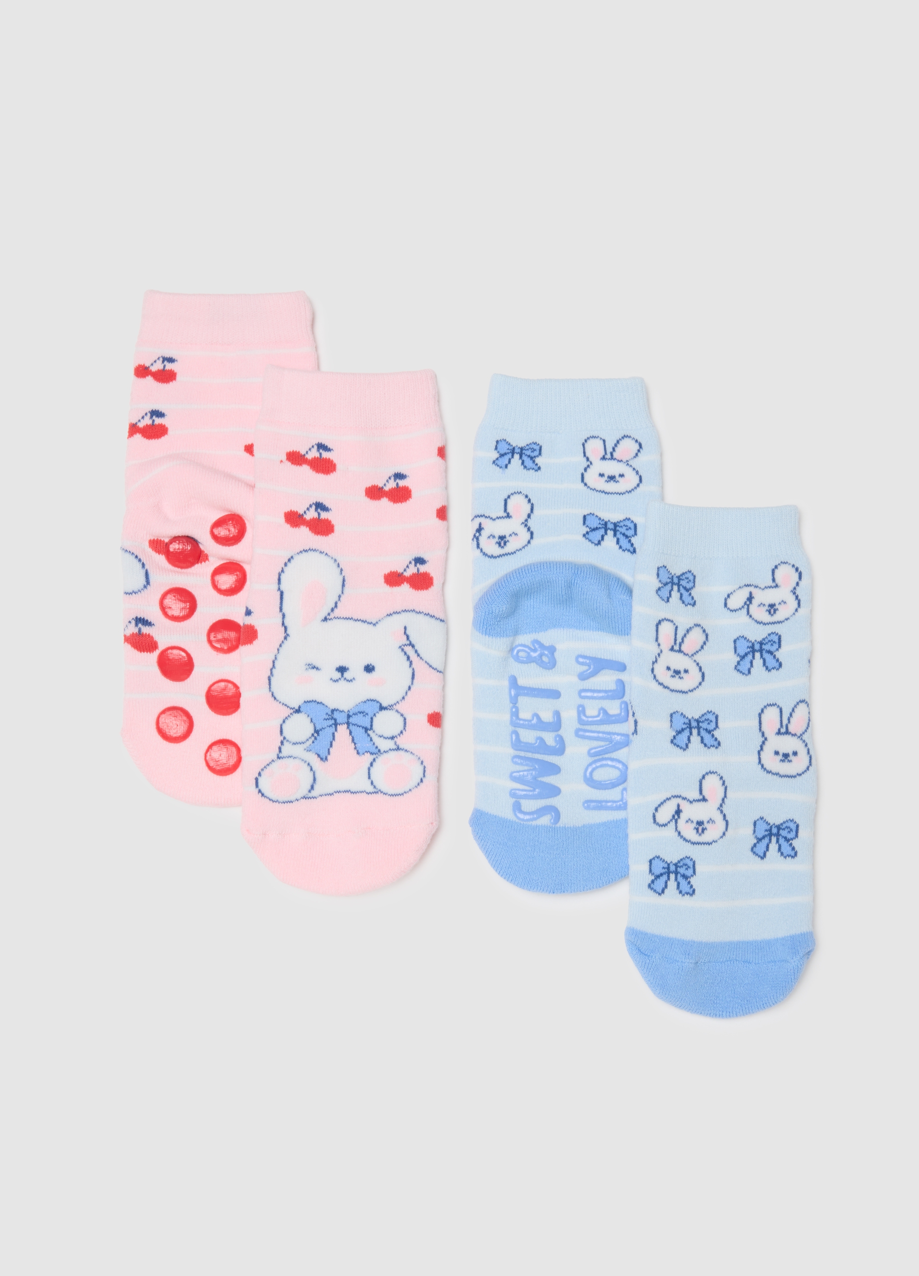 OVS KIDS, Bipack Calze In Cotone Elasticizzato Multicolor Da Bambina Con Disegni, Multicolor, Taglia: 25/27