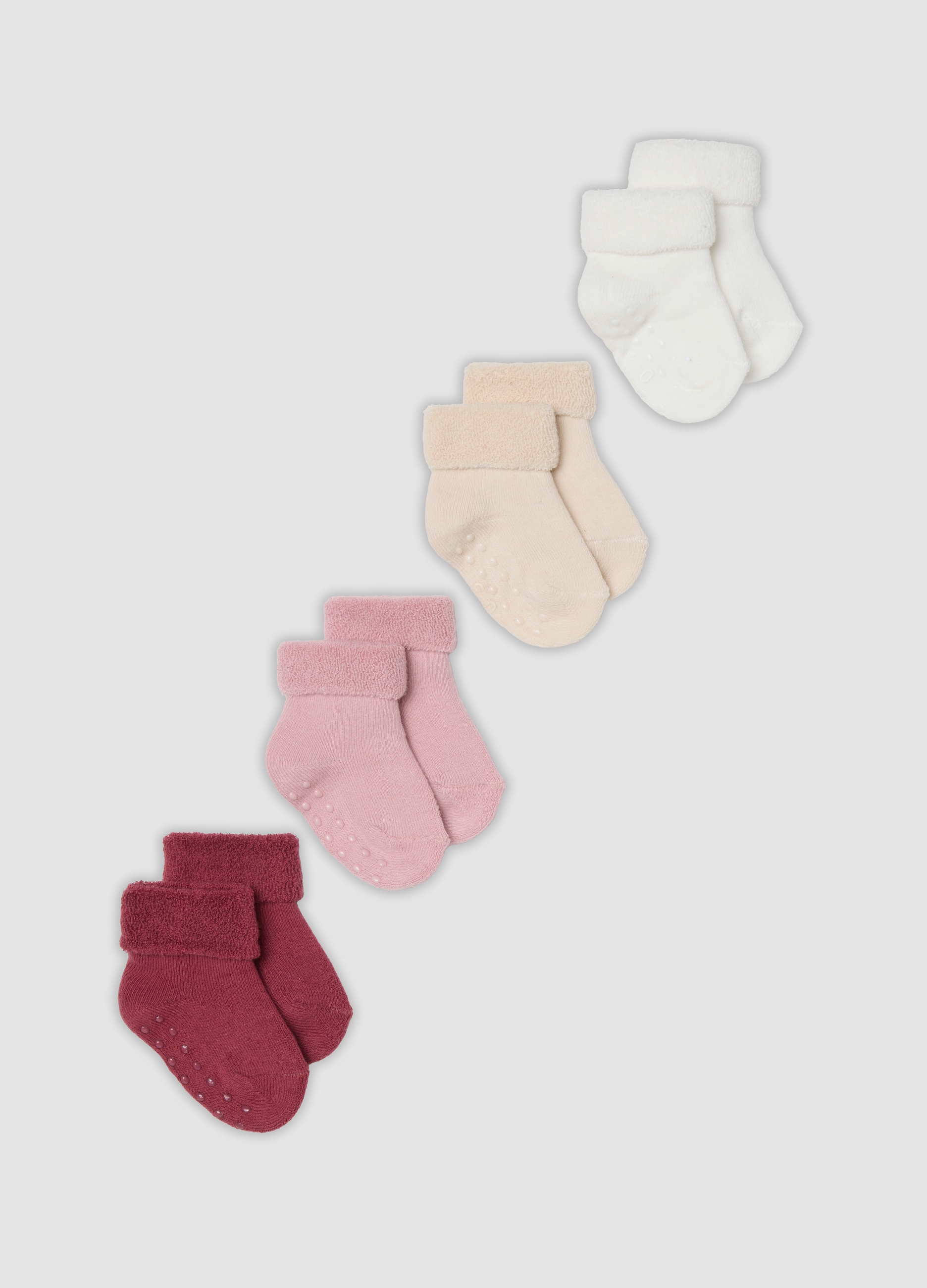 FAGOTTINO, Multipack Di Quattro Calze Corte Multicolor In Misto Cotone Organico Per Neonata, Multicolor, Taglia: 0-3