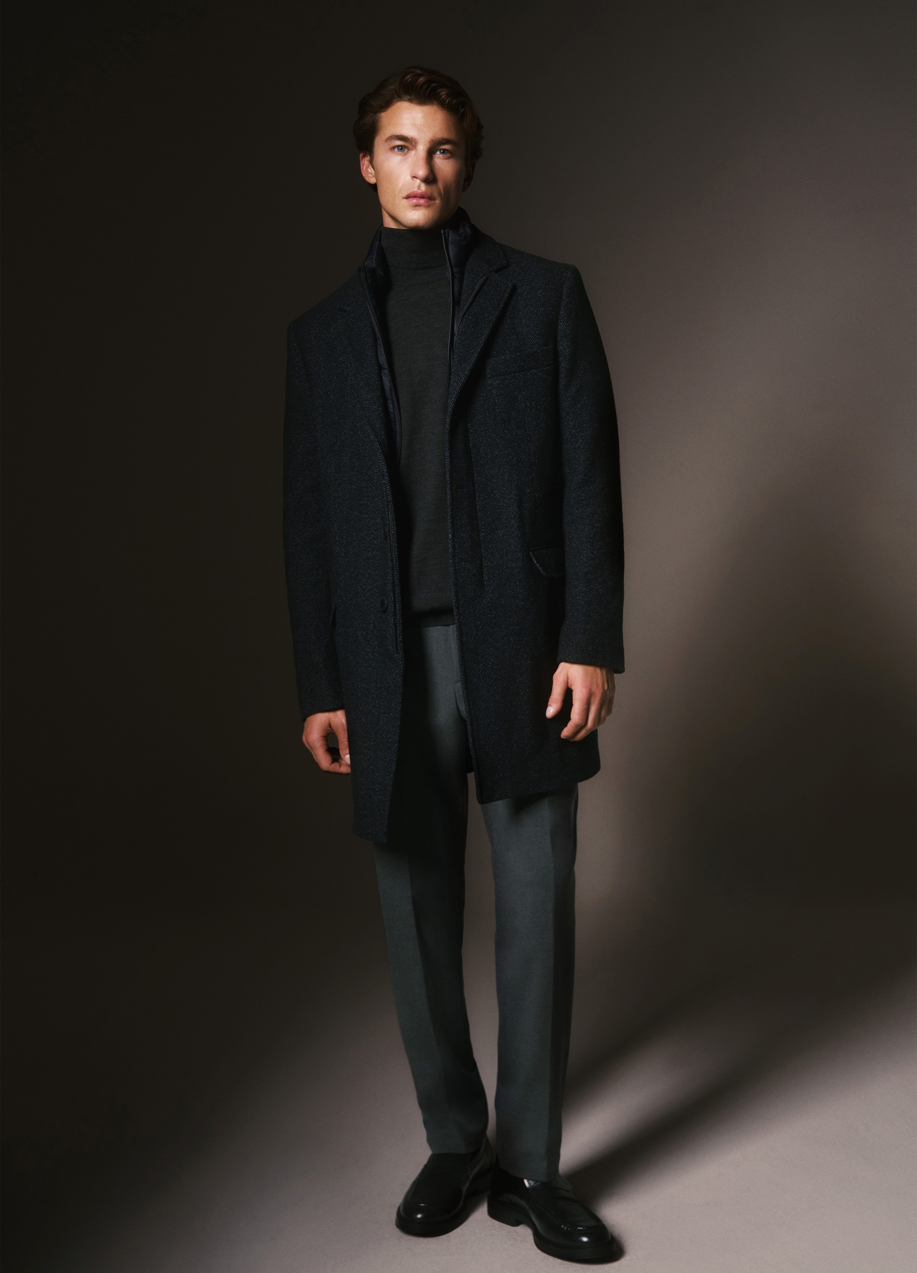 PIOMBO, Cappotto Nero Monopetto Regular Fit, Hombre, Gunmetal, Talla: 50