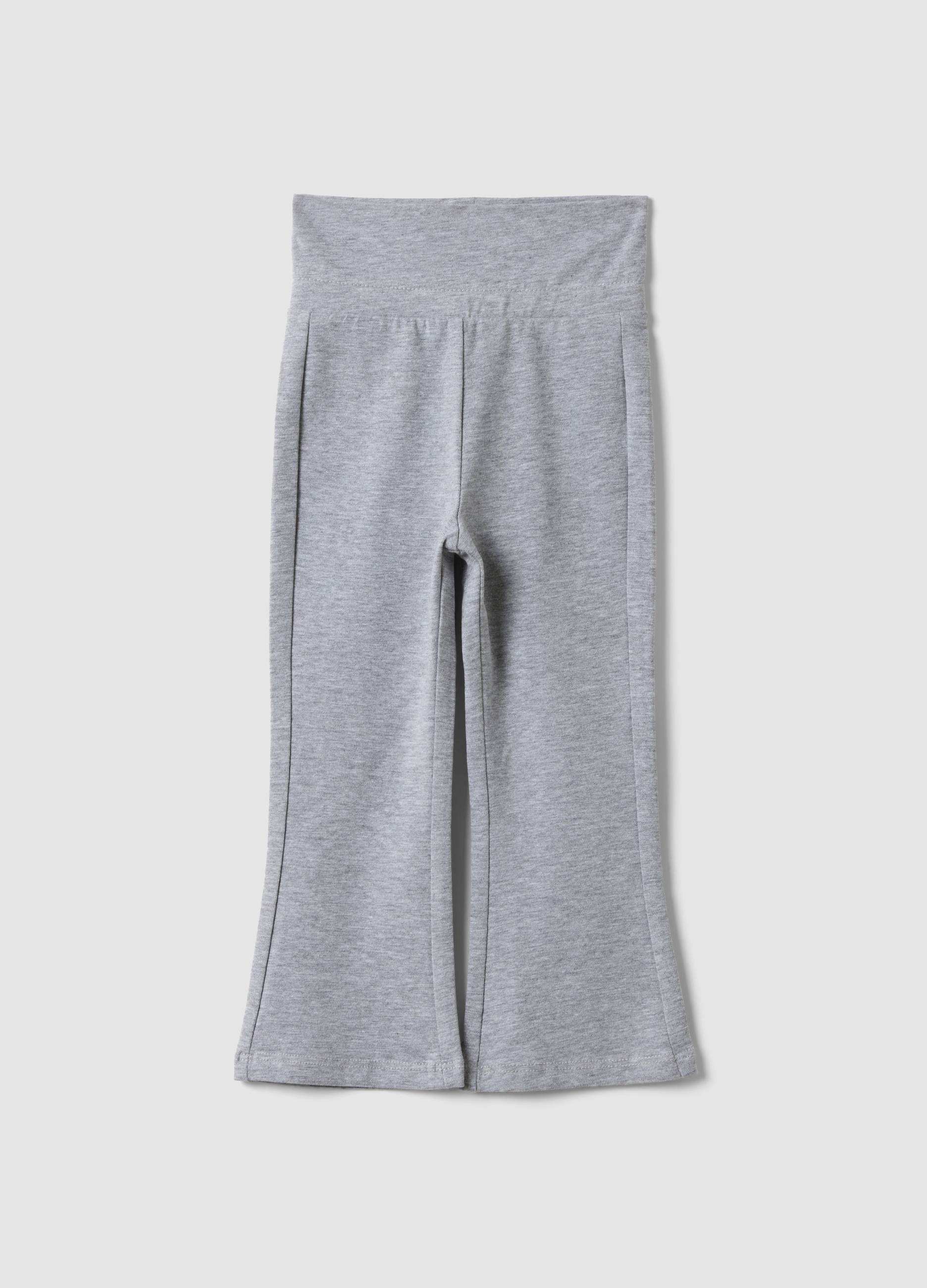 FAGOTTINO, Leggings Grigi Flare In Cotone Organico E Viscosa Elasticizzato Per Bimba, Bambina, Grigio, Taglia: 18-24
