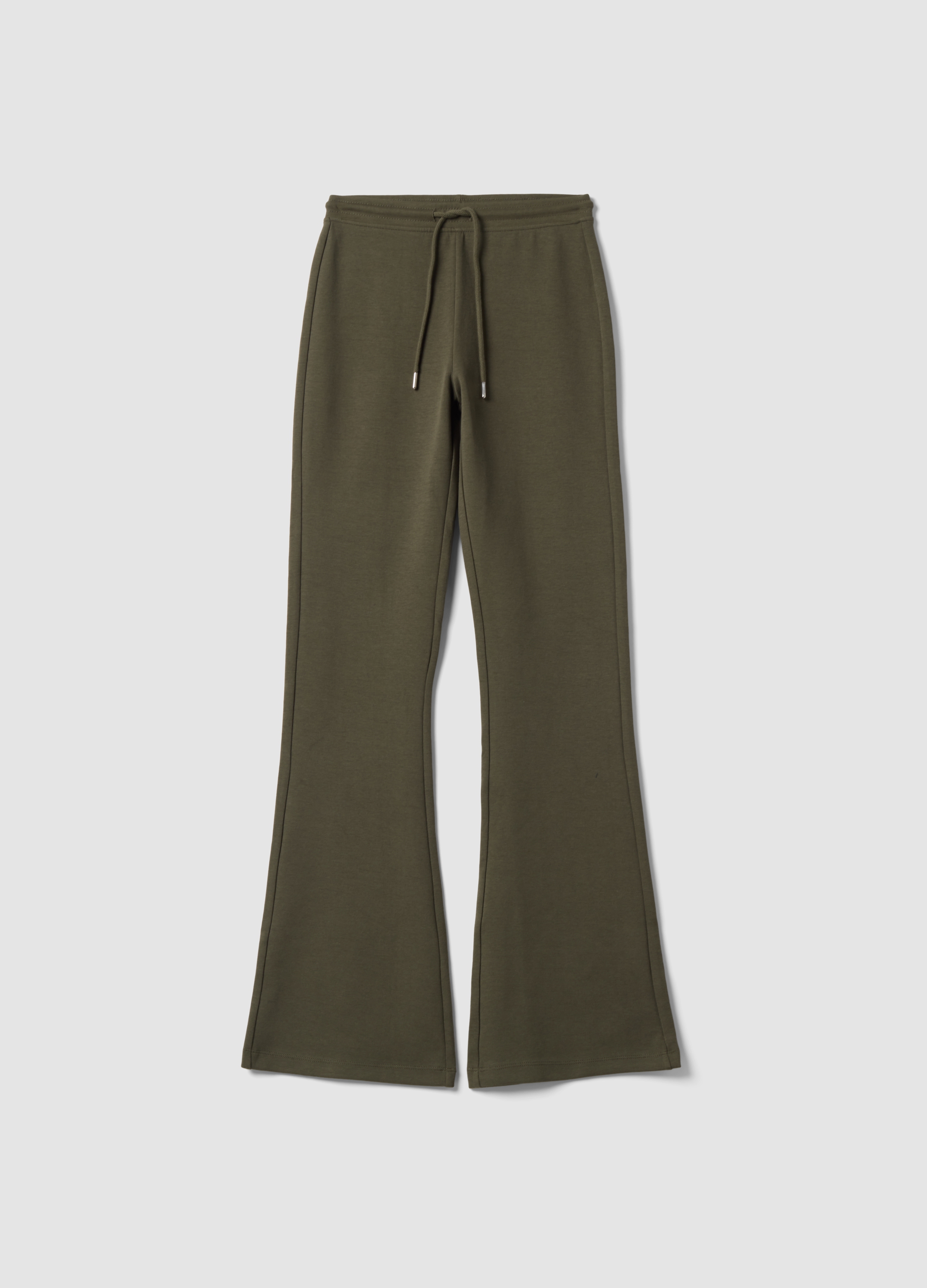 B.ANGEL, Jogger Verde Flare In Cotone Organico Elasticizzato, Donna, Verde, Taglia: S