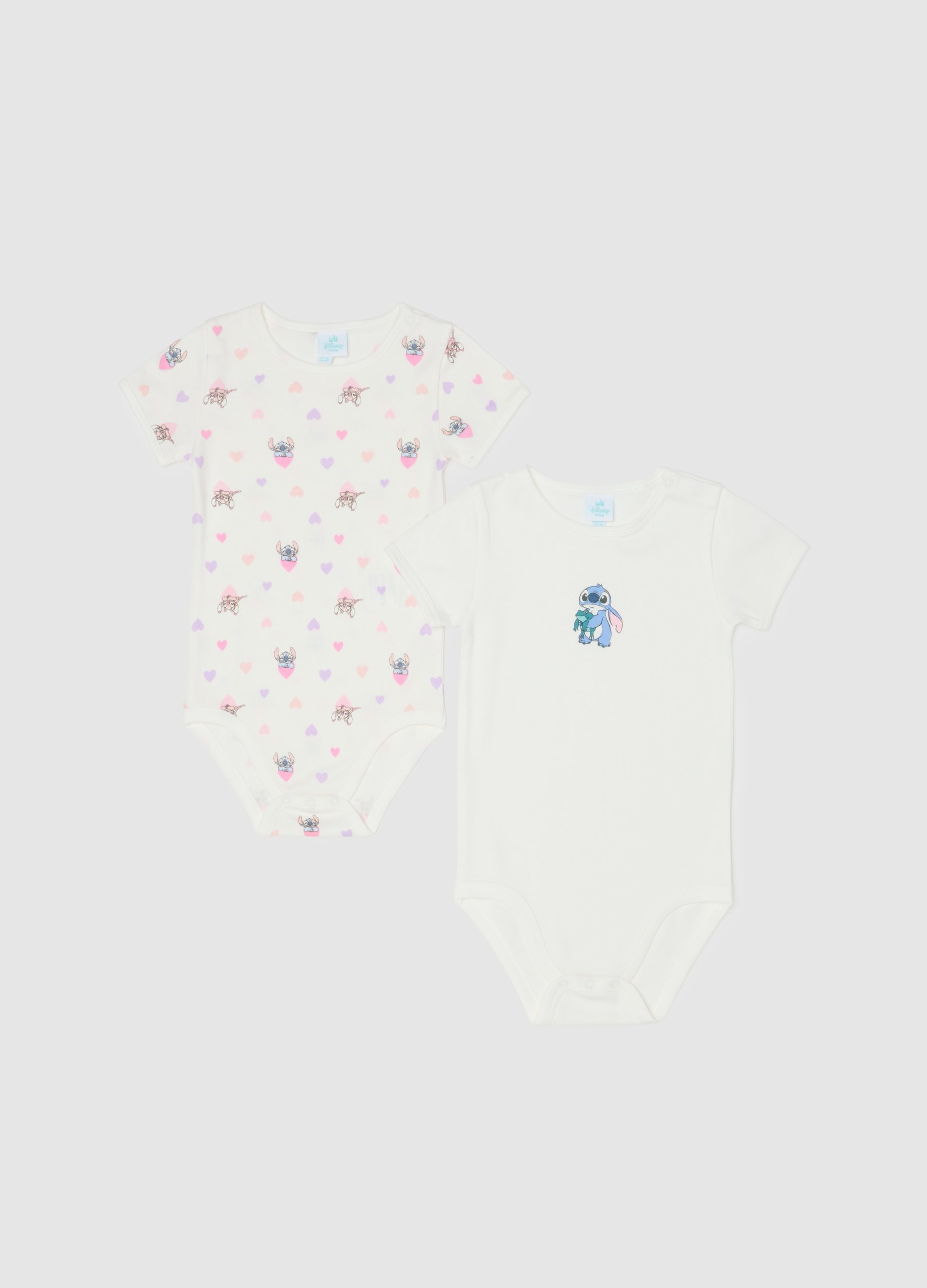 FAGOTTINO, Duo De Bodies De Algodón Blanco De Manga Corta Para Bebé Niña, Niña, Blanco suave, Talla: 30-36