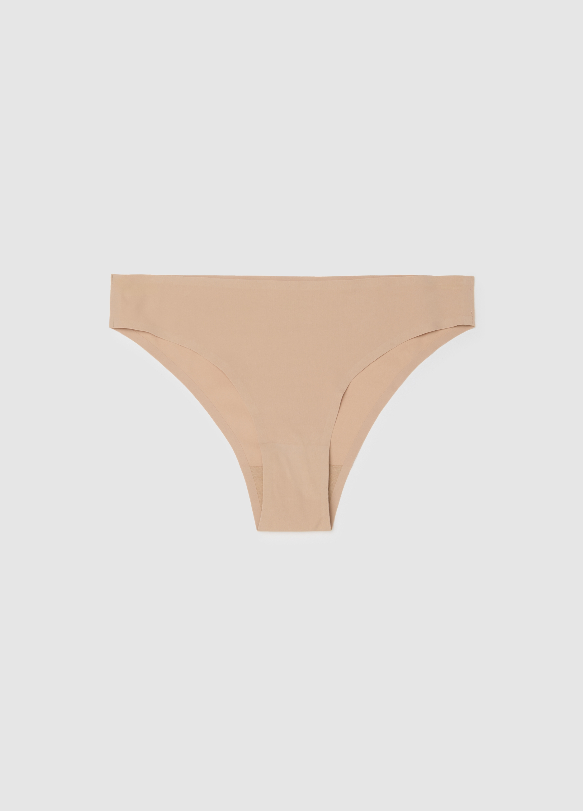 Bragas Beige Ajuste Regular En Tejido Elástico, Mujer, Beige Claro, Talla: 4