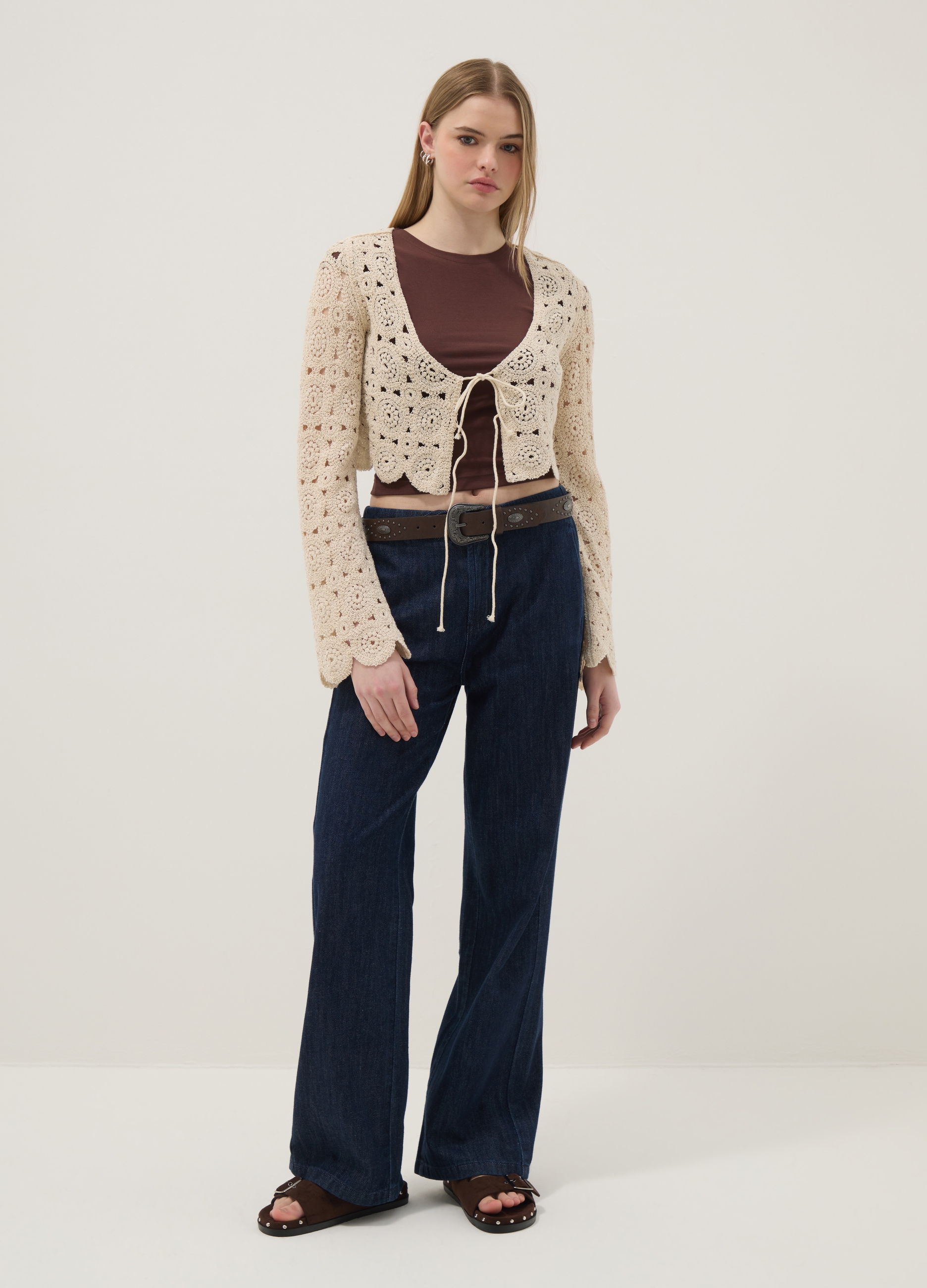 B.ANGEL, Jeans Jogger En Denim Azul De Puro Algodón Con Ajuste Relajado, Mujer, Azul vaquero, Talla: 42