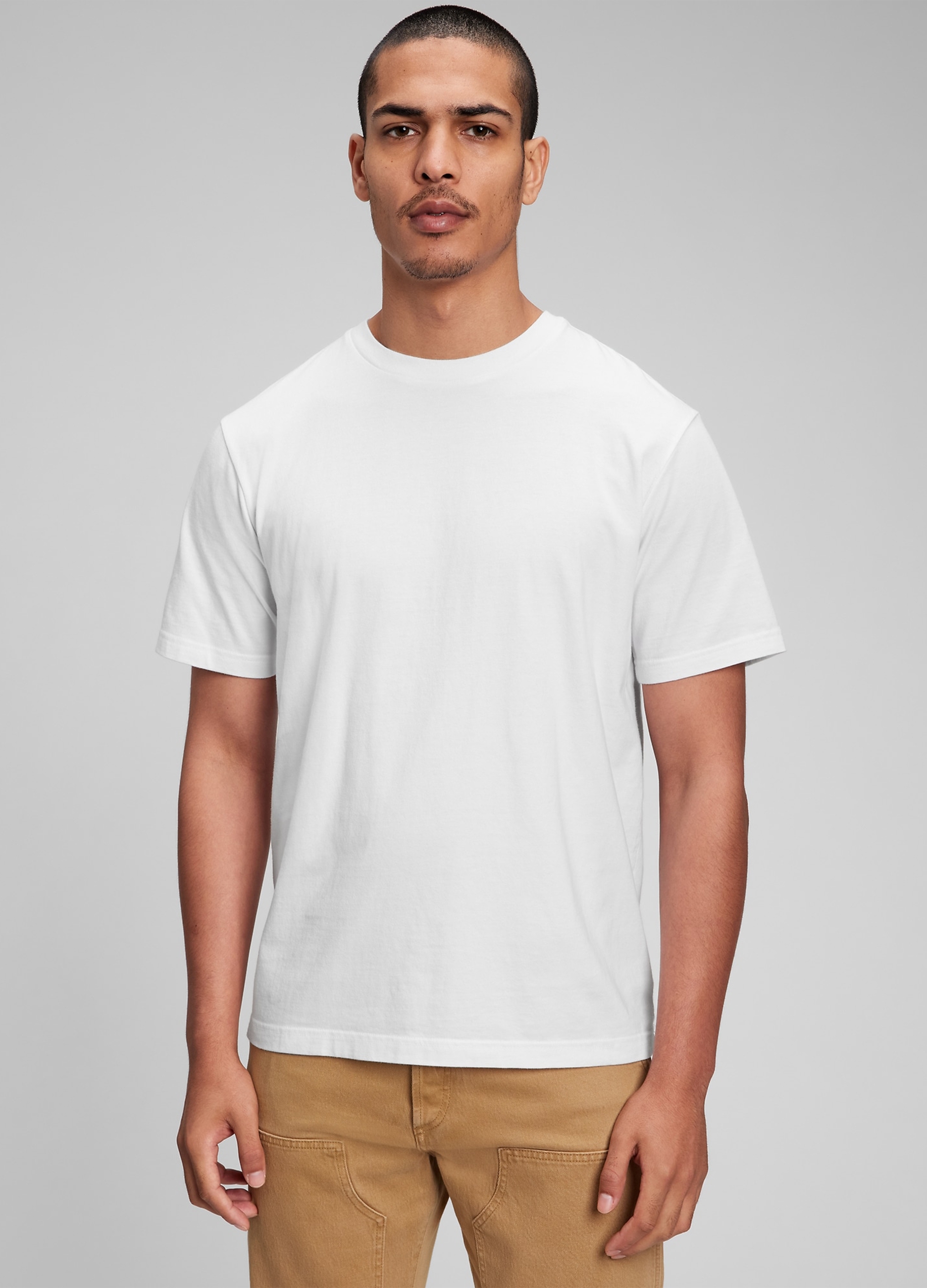GAP, T-shirt Girocollo In Cotone, Uomo, Bianco, Taglia: XS