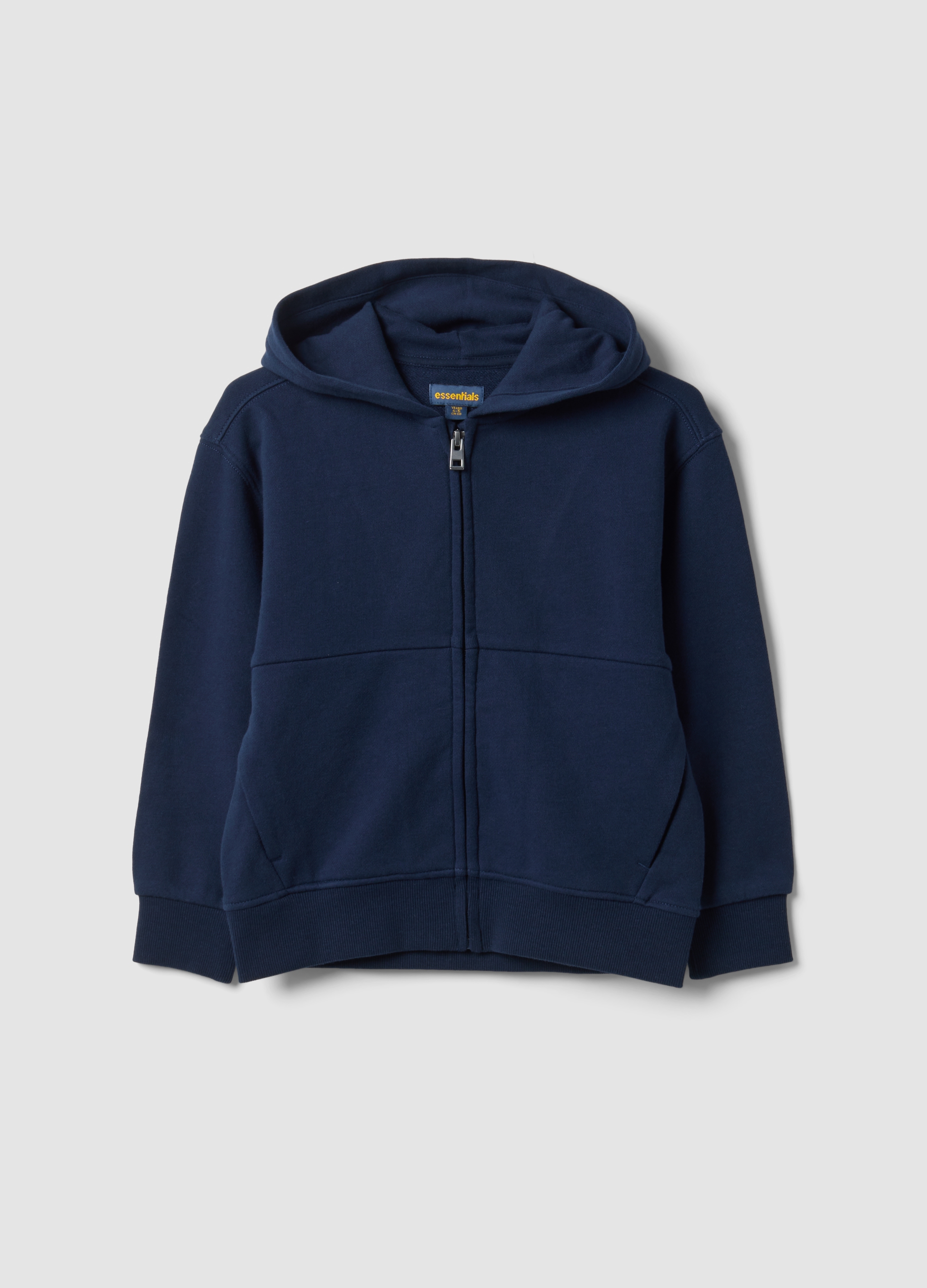 OVS KIDS, Felpa Blu Con Cappuccio In Puro Cotone Organico Over Fit Per Bambino, Blu, Taglia: 3-4