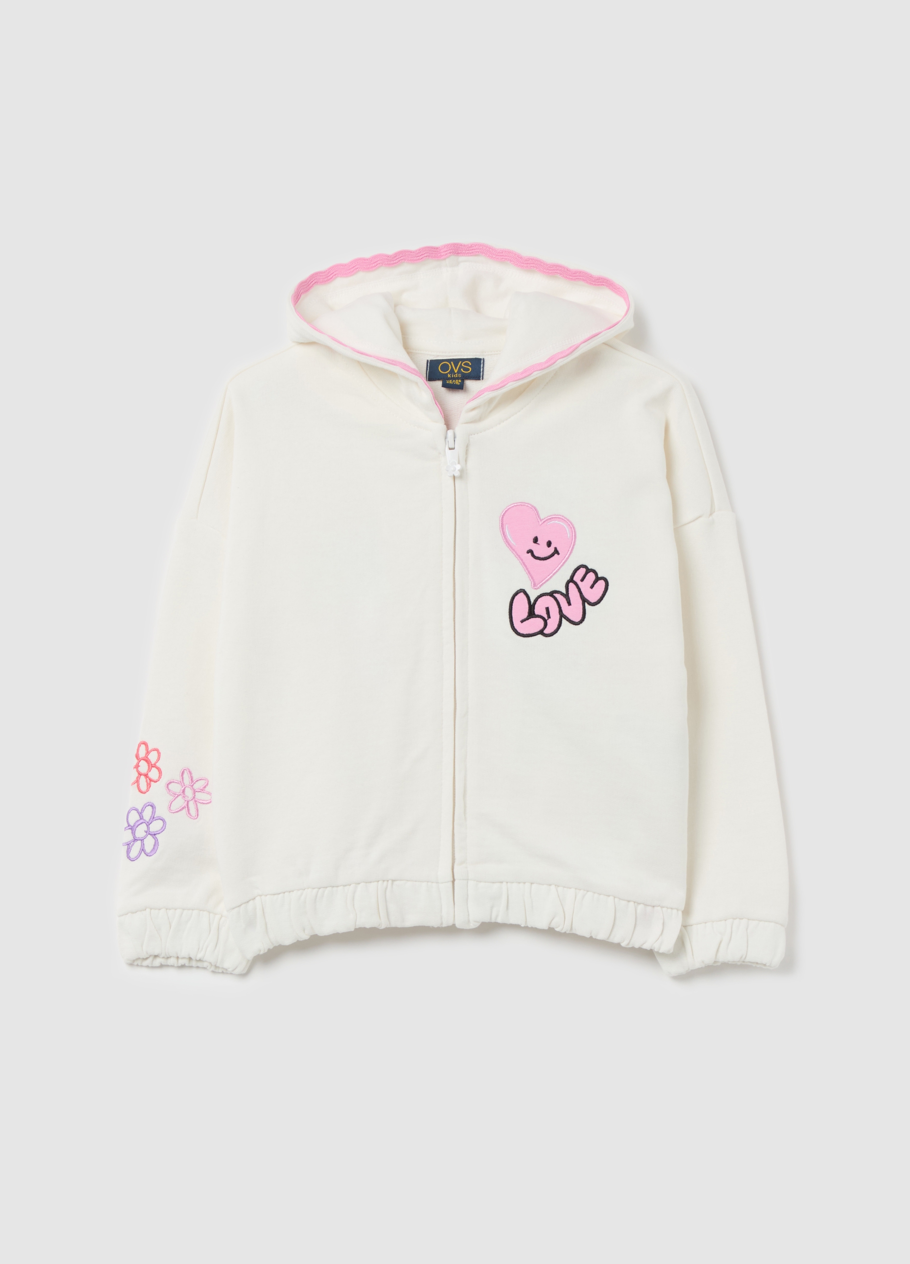 Sudadera Con Cremallera Con Capucha Y Estampado 