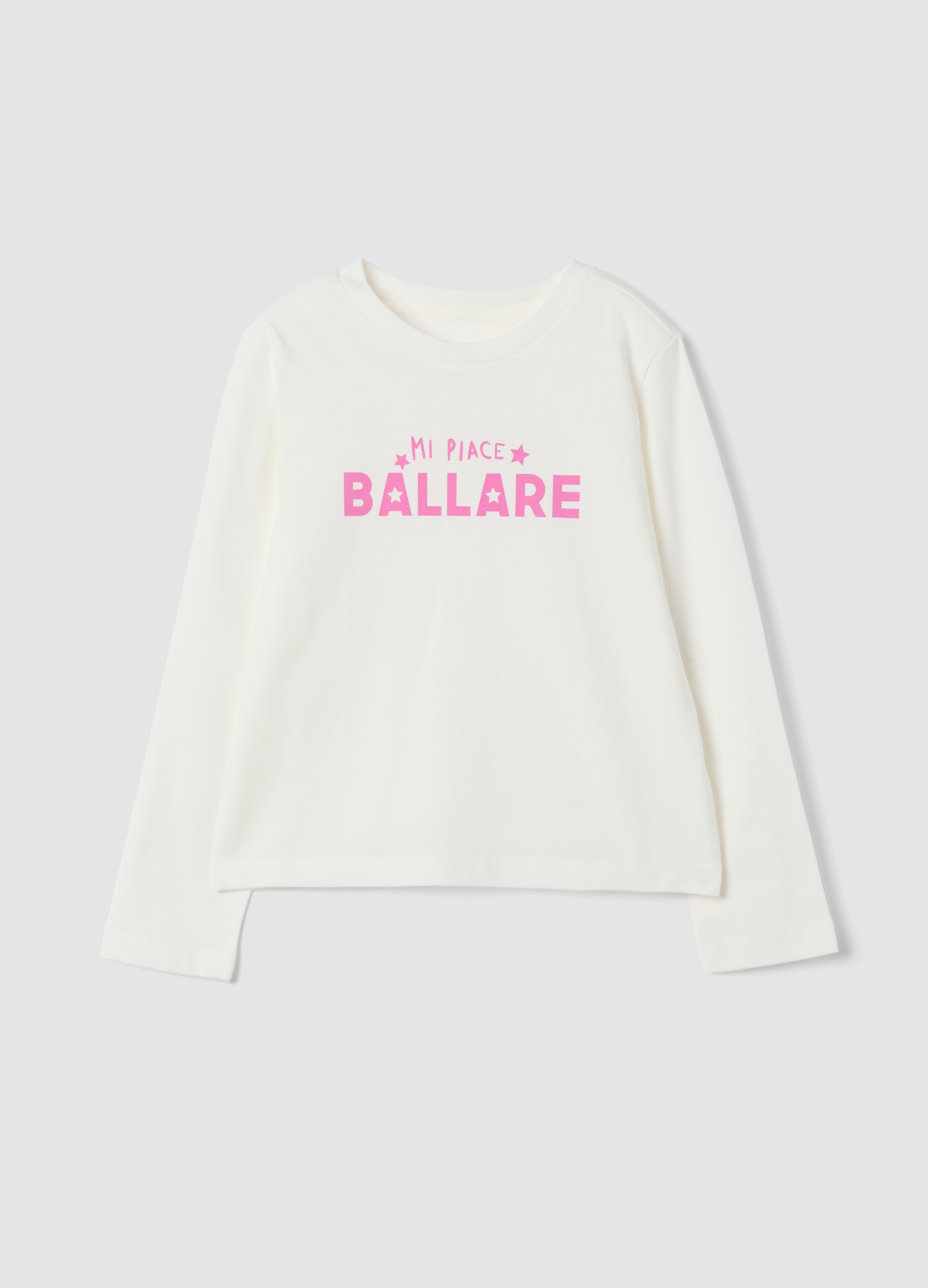 OVS KIDS, T-shirt Bianca In Puro Cotone Organico Con Girocollo, Bambina, Bianco, Taglia: 9-10