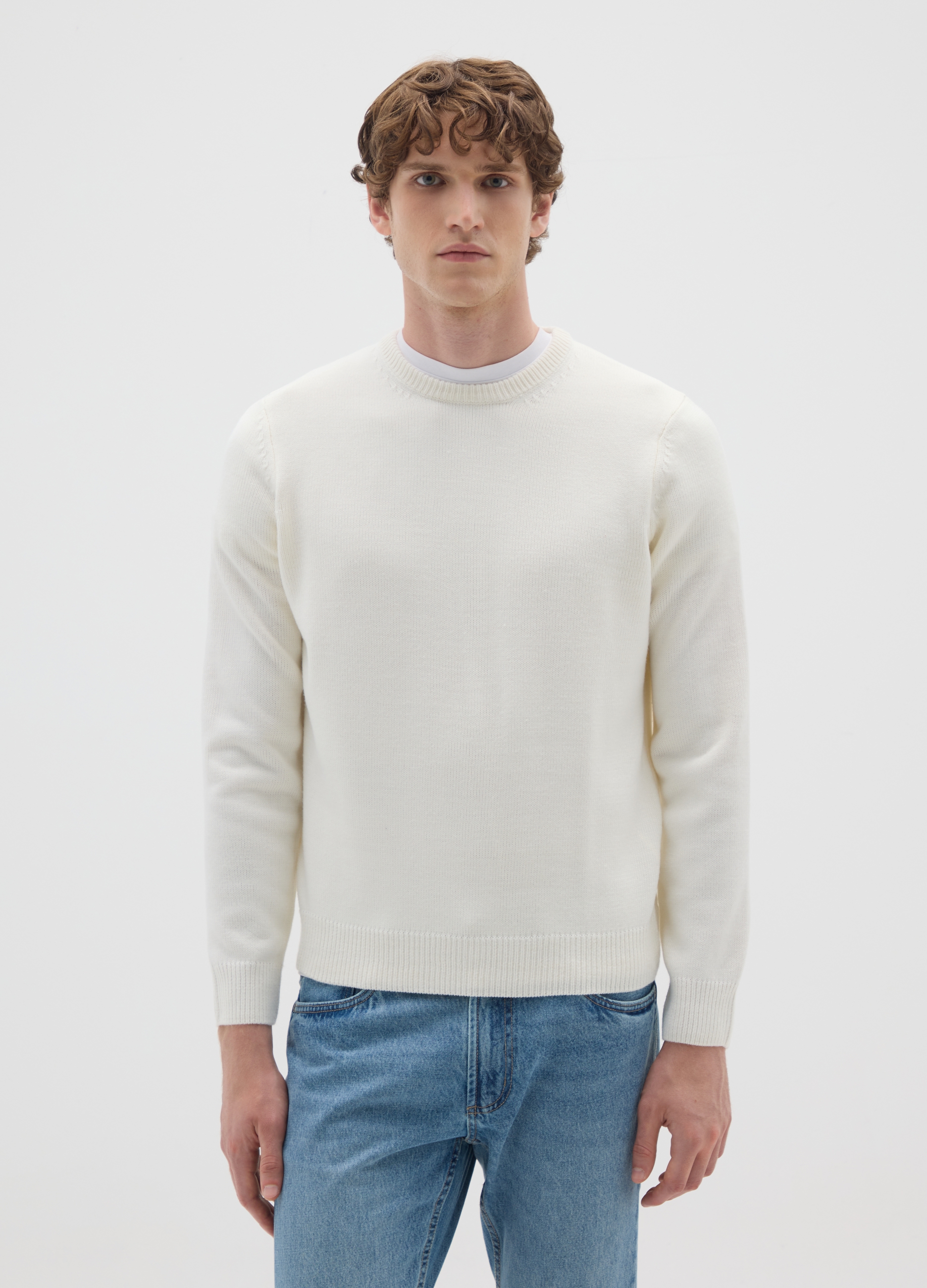 Jersey Blanco Regular Fit, Hombre, Blanco hielo, Talla: M