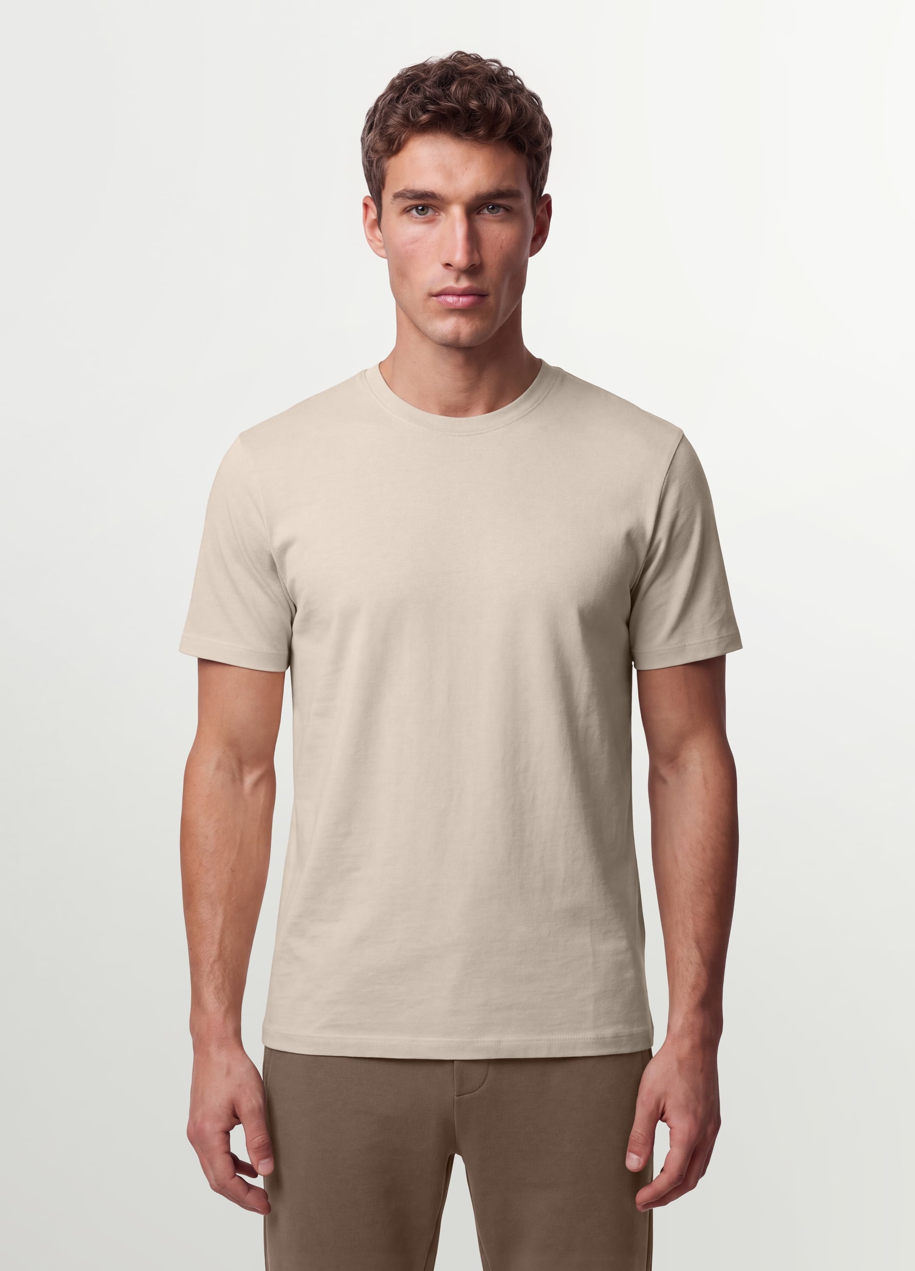 OVS, T-shirt Beige In Puro Cotone Organico Jersey Regular Fit, Uomo, Beige, Taglia: XL